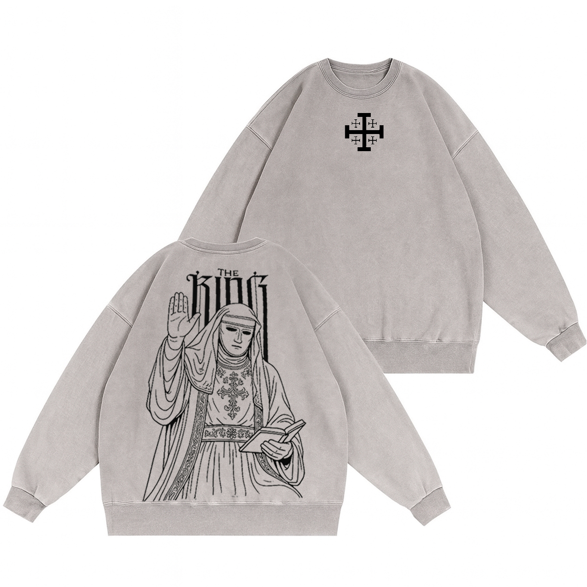 THE KING Unisex Washed Crewneck Sweatshirt