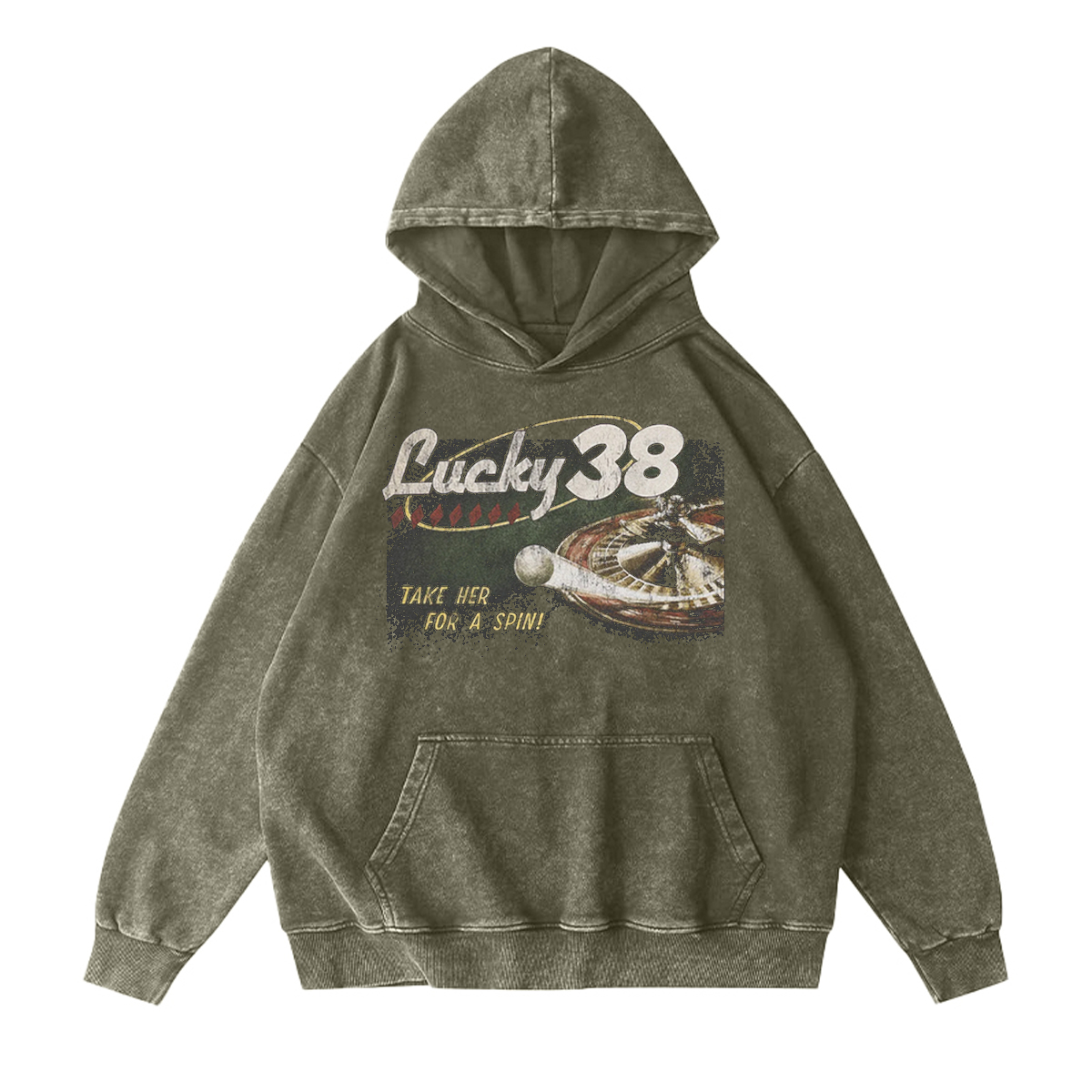 Lucky 38 Unisex Washed Hoodie