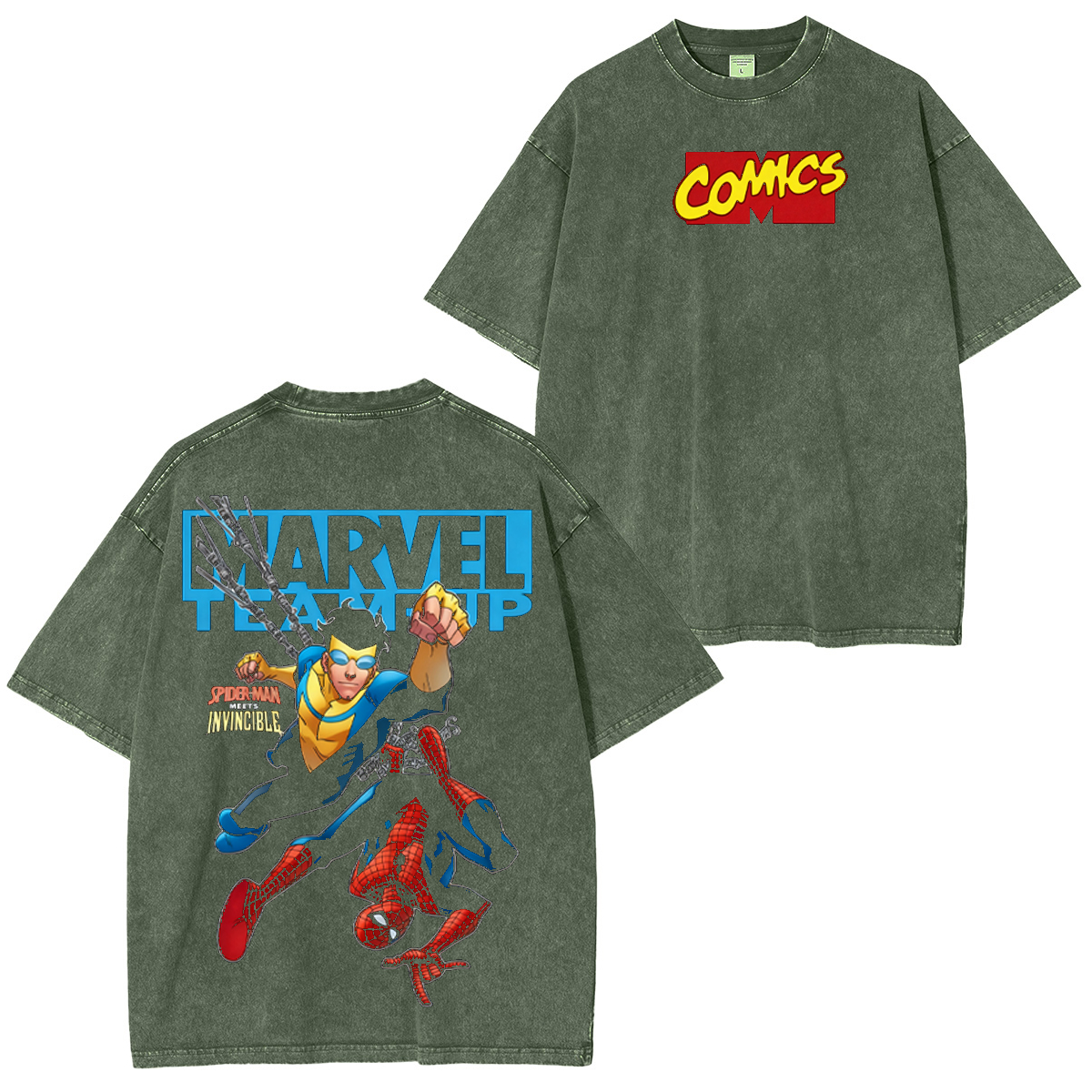 MARVEL TEAM UP Washed T-shirt/Crewneck/Hoodie