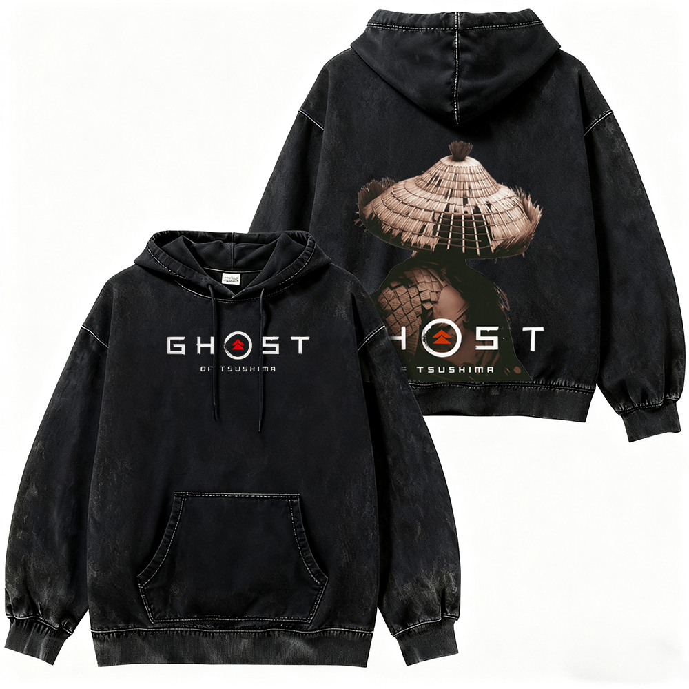 Ghost of Tsushima Katana Slash  Quiet But Deadly Drip Unisex Washed Hoodie
