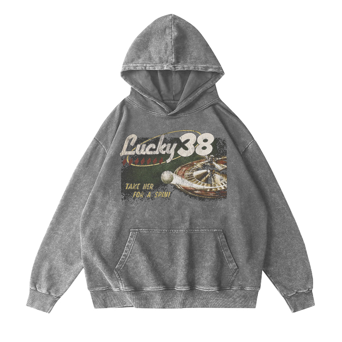 Lucky 38 Unisex Washed Hoodie
