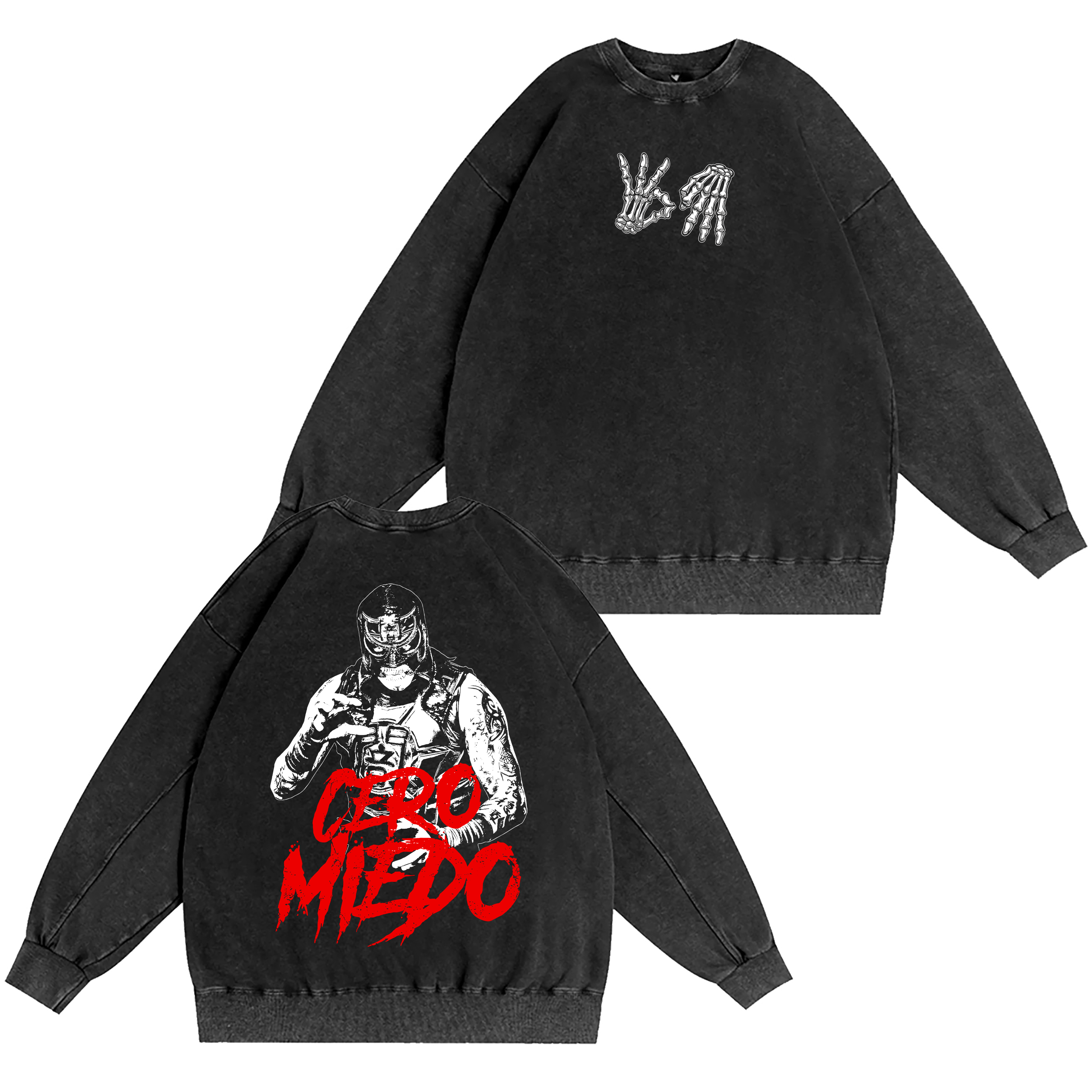 Cero Miedo ,Penta El Zero Miedo Unisex Washed Crewneck Sweatshirt