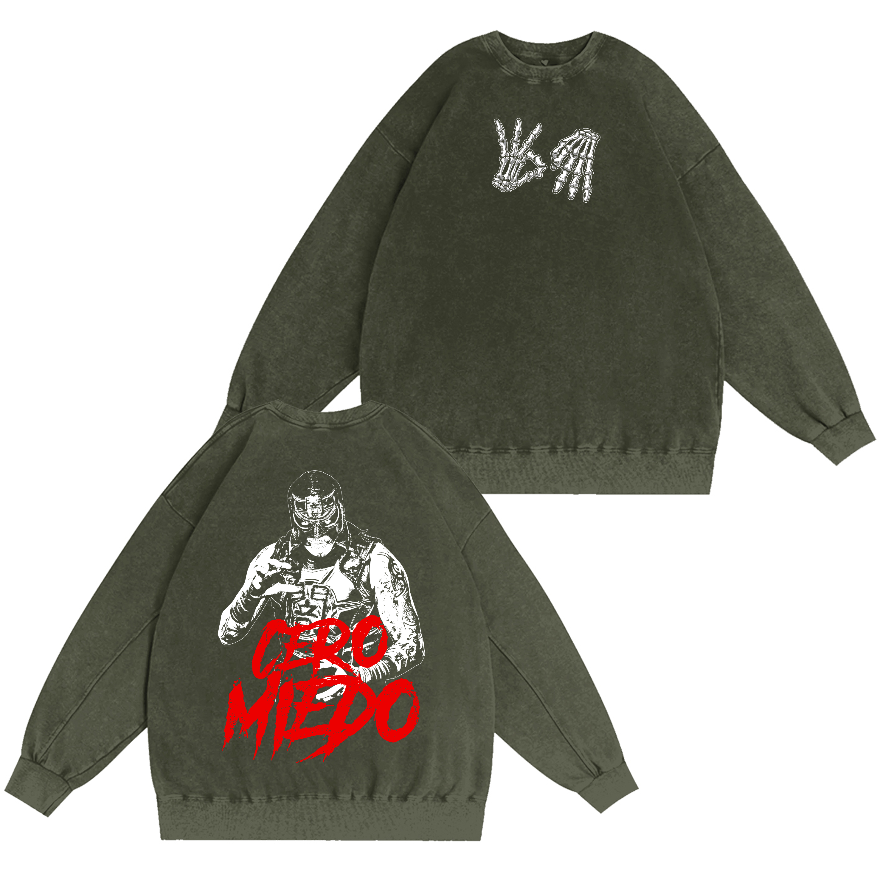 Cero Miedo ,Penta El Zero Miedo Unisex Washed Crewneck Sweatshirt