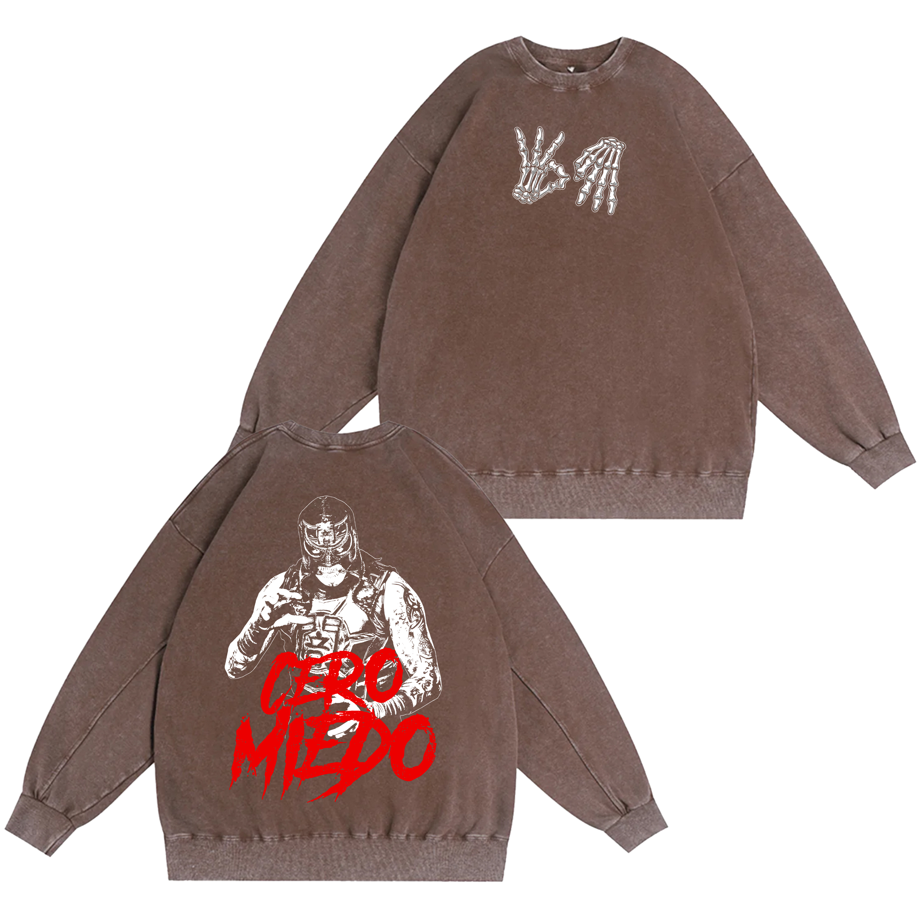 Cero Miedo ,Penta El Zero Miedo Unisex Washed Crewneck Sweatshirt