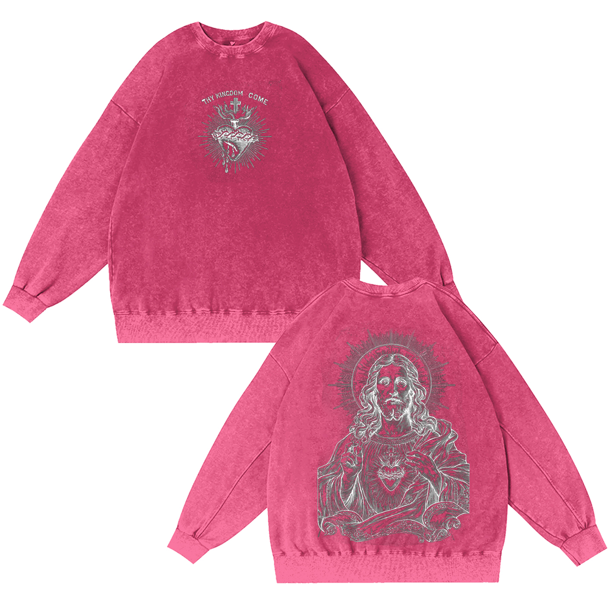 Sacred Heart of Jesus Vintage Washed T-shirt/Crewneck/Hoodie