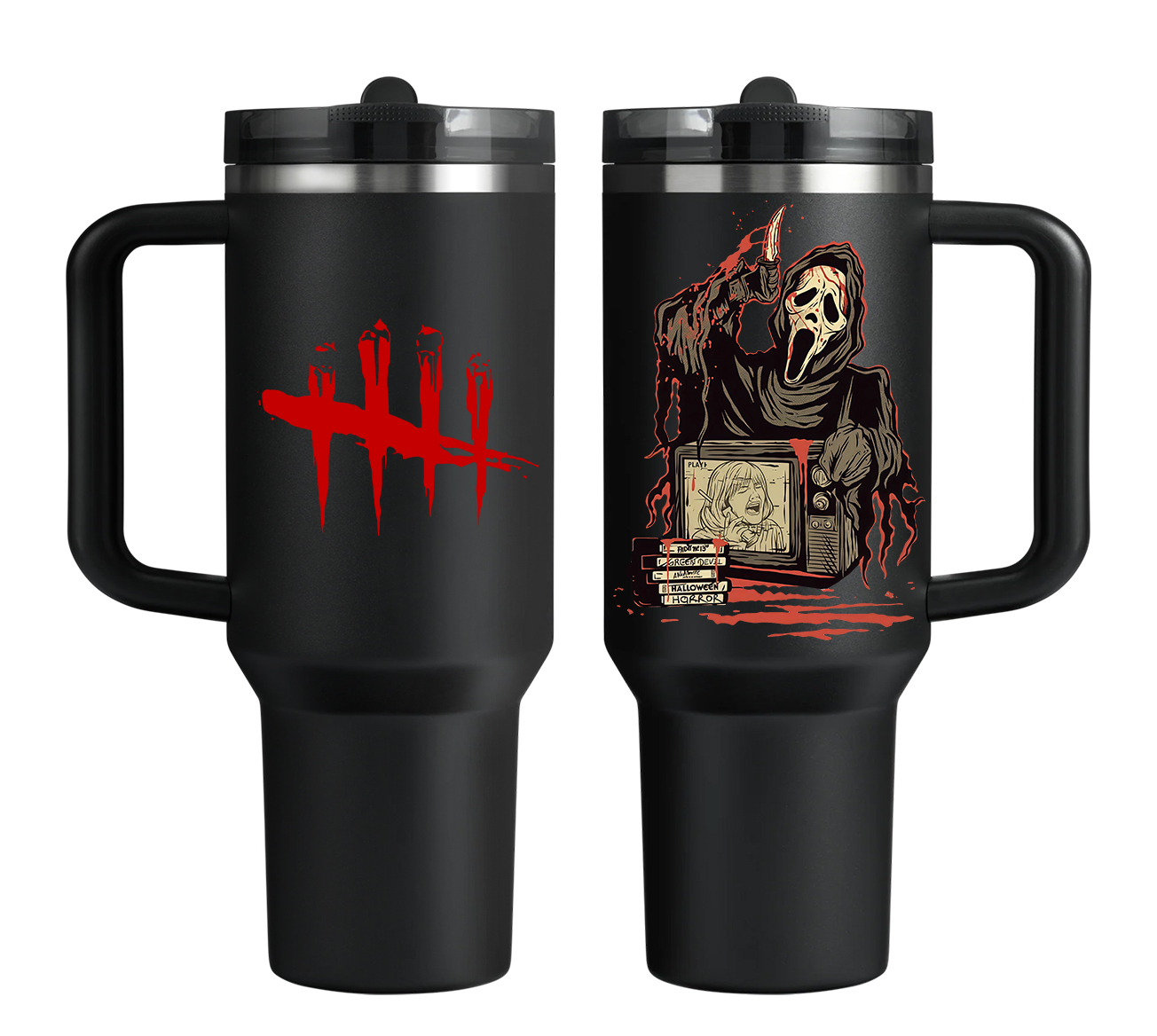 Ghost Face Dead by Daylight Horror Flip Straw Tumbler