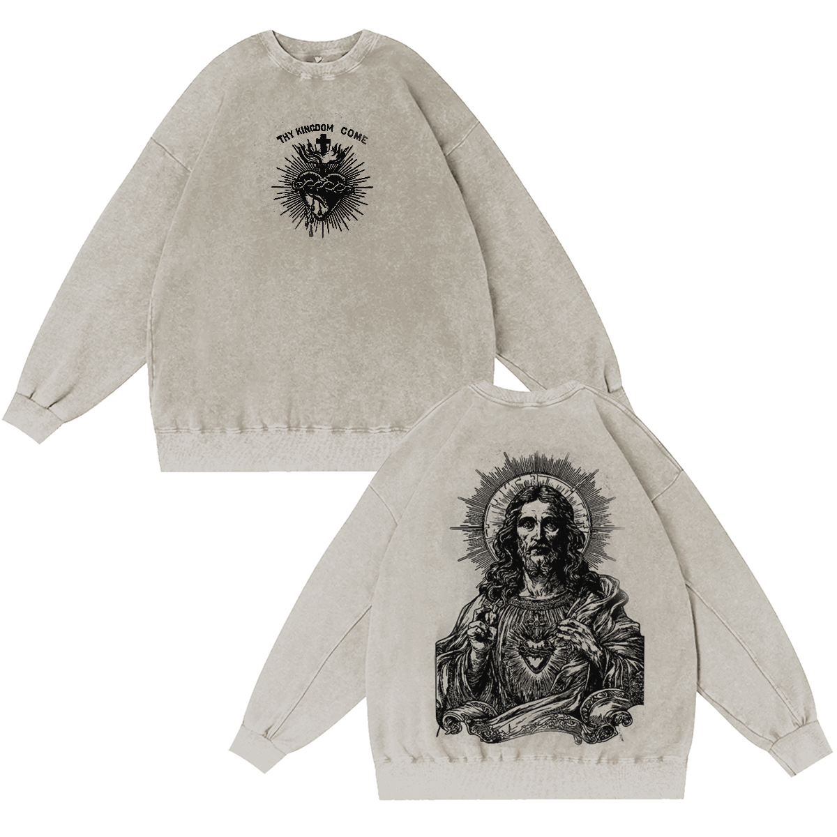Sacred Heart of Jesus Vintage Washed T-shirt/Crewneck/Hoodie