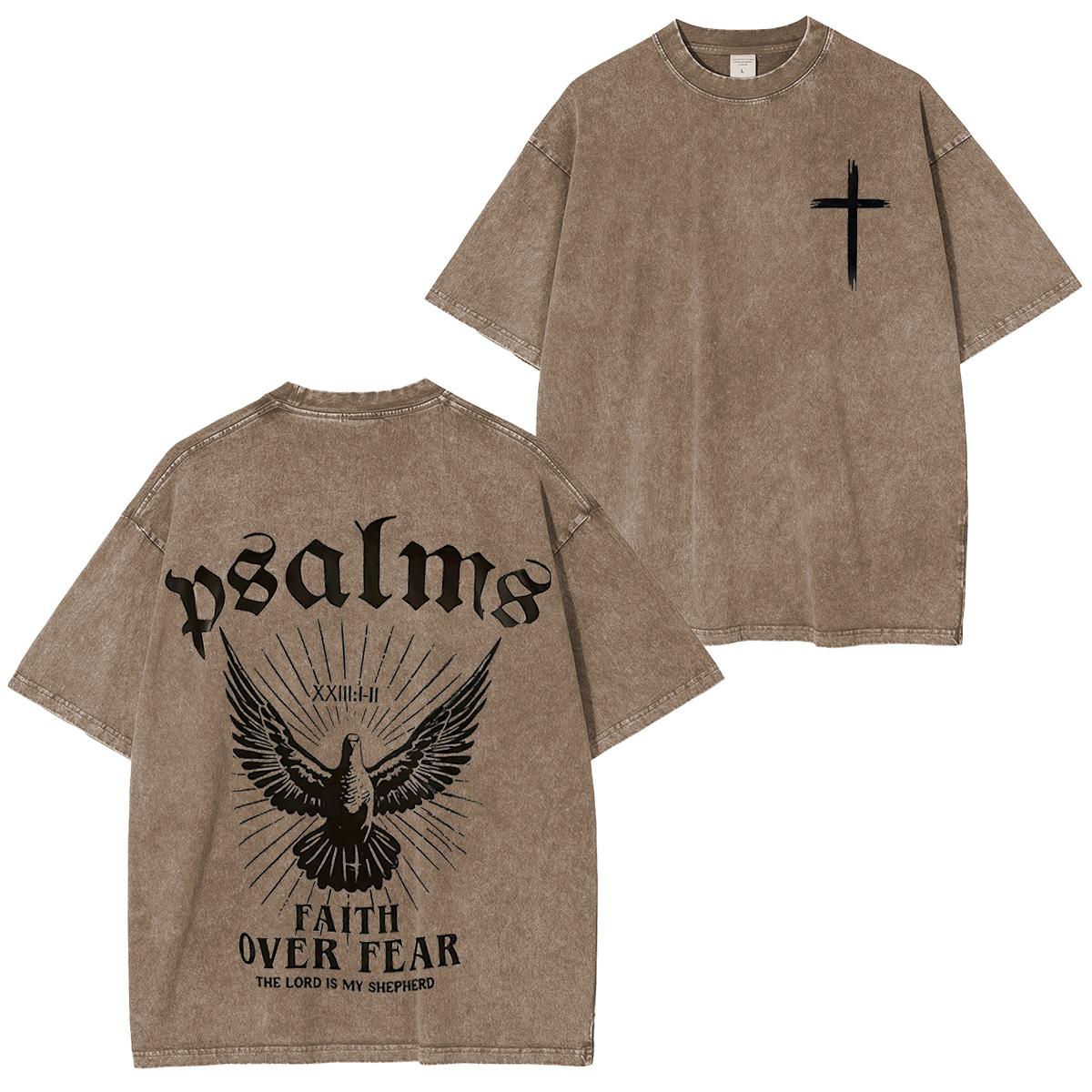 Faith Over Fear, Christian Jesus Bible Verse Vintage Washed Unisex T-Shirt