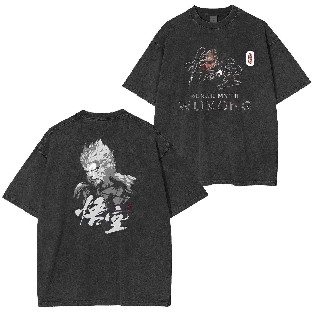 Black Myth Zhong Kui Nanatsu no Taizai Vintage Unisex Washed T-Shirt