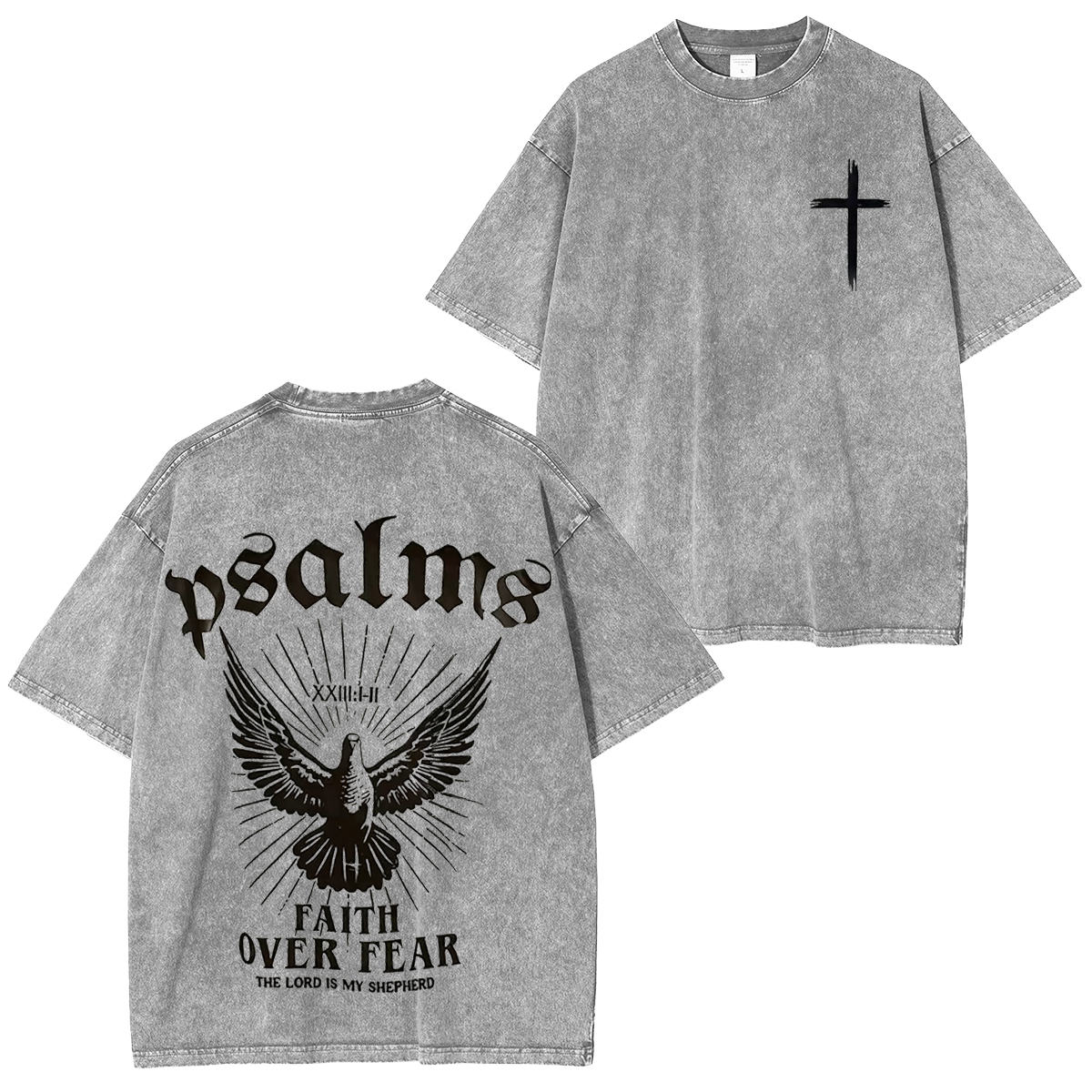 Faith Over Fear, Christian Jesus Bible Verse Vintage Washed Unisex T-Shirt