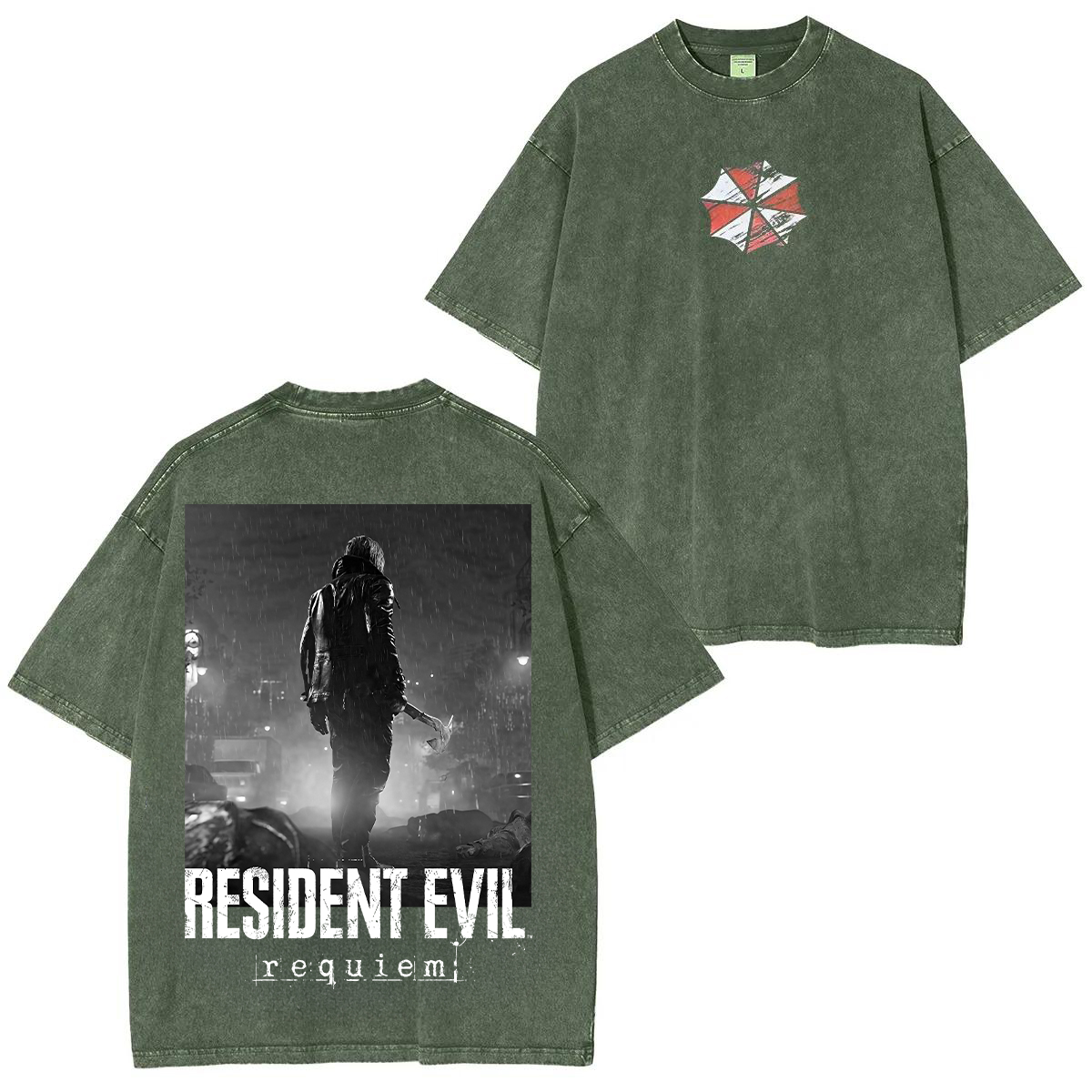 Resident Evil Requiem - Leon S Kennedy Washed T-shirt/Crewneck/Hoodie