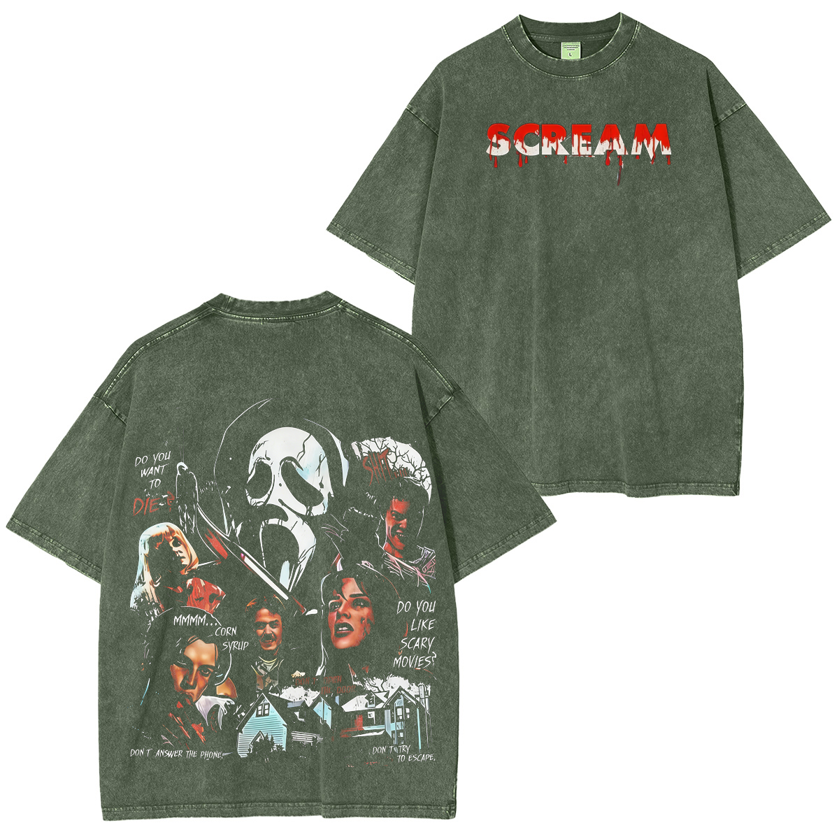 Scream  Unisex Washed T-shirt/Crewneck/Hoodie