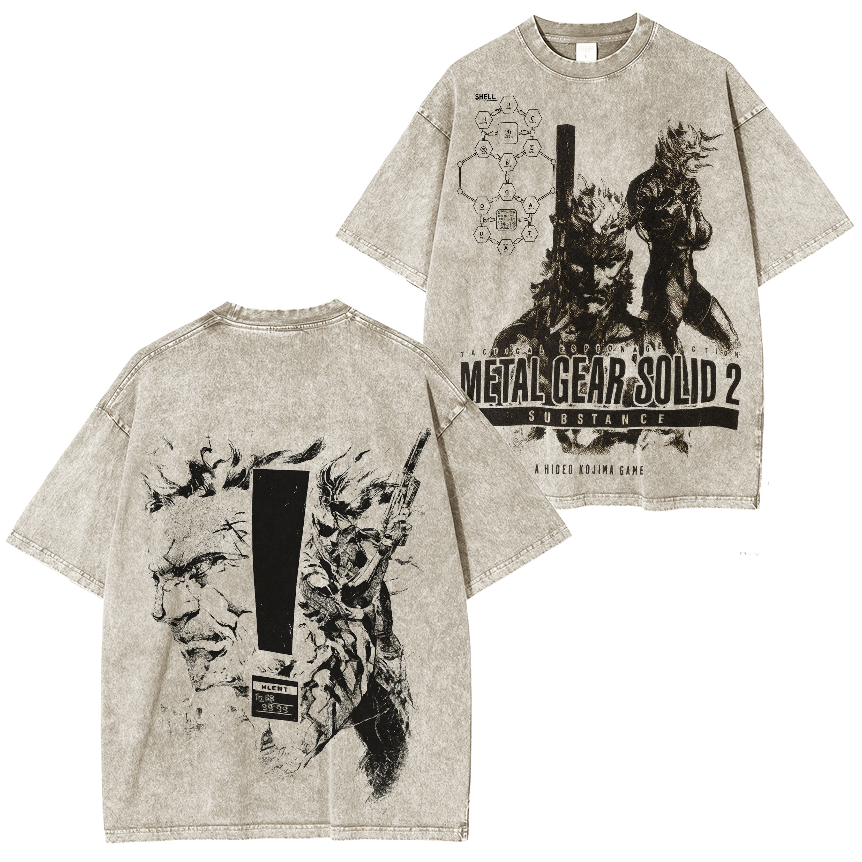 Metal Gear Solid 2 Vintage Unisex Washed T-Shirt