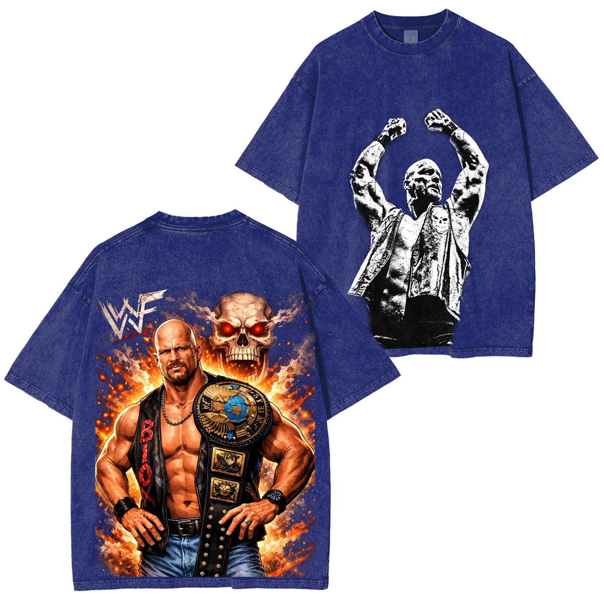 Vintage WWF Stone Cold Steve Austin Wrap Around Washed T-shirt/Crewneck/Hoodie