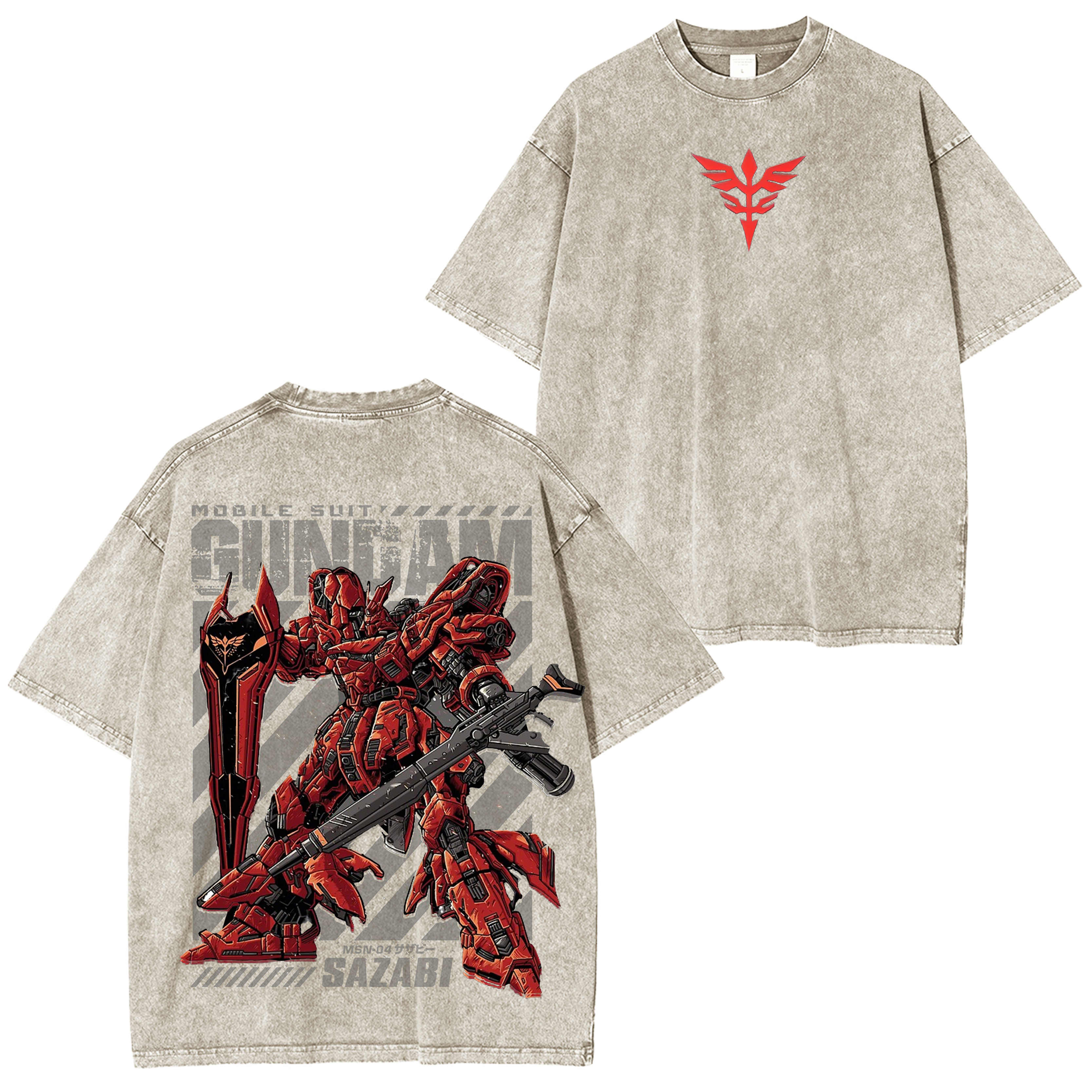 MSN-04 Mobile Suit Vintage Unisex Washed T-Shirt