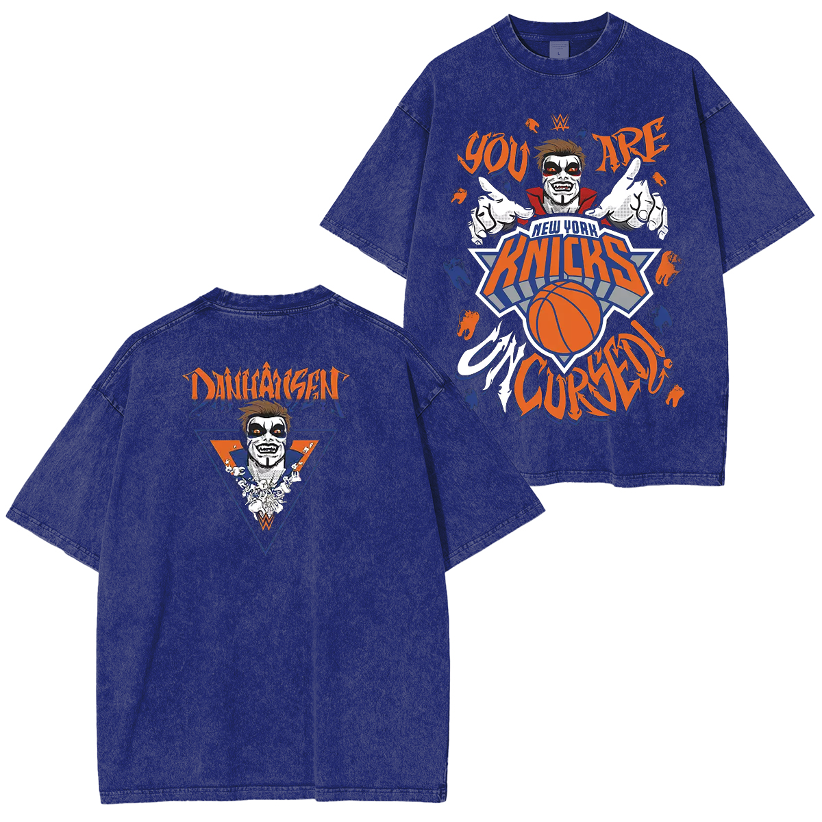 Something Inked Adult New York Knicks x WWE Danhausen Washed T-shirt/Crewneck/Hoodie