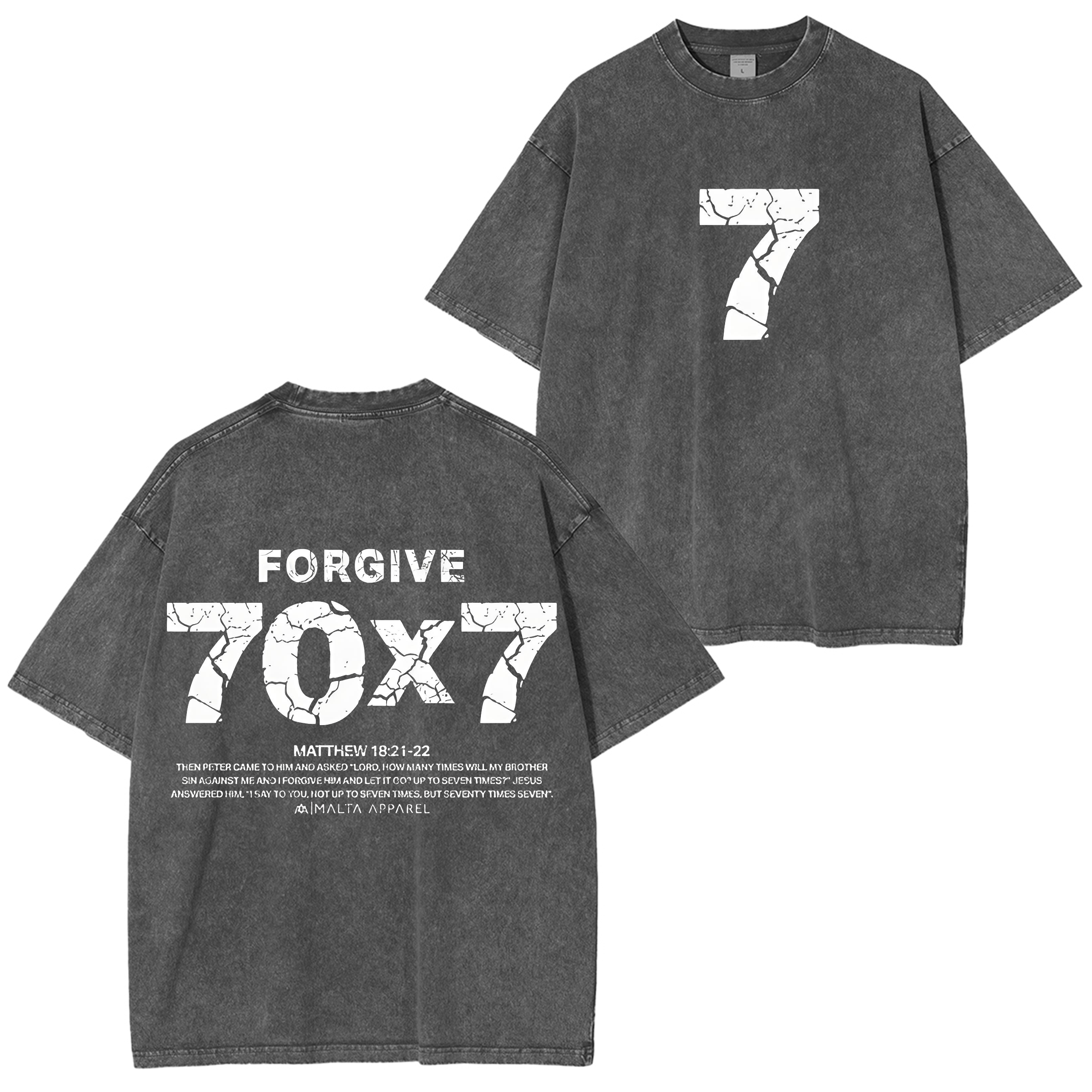70x7 Drop Shoulder Vintage Unisex Washed T-Shirt