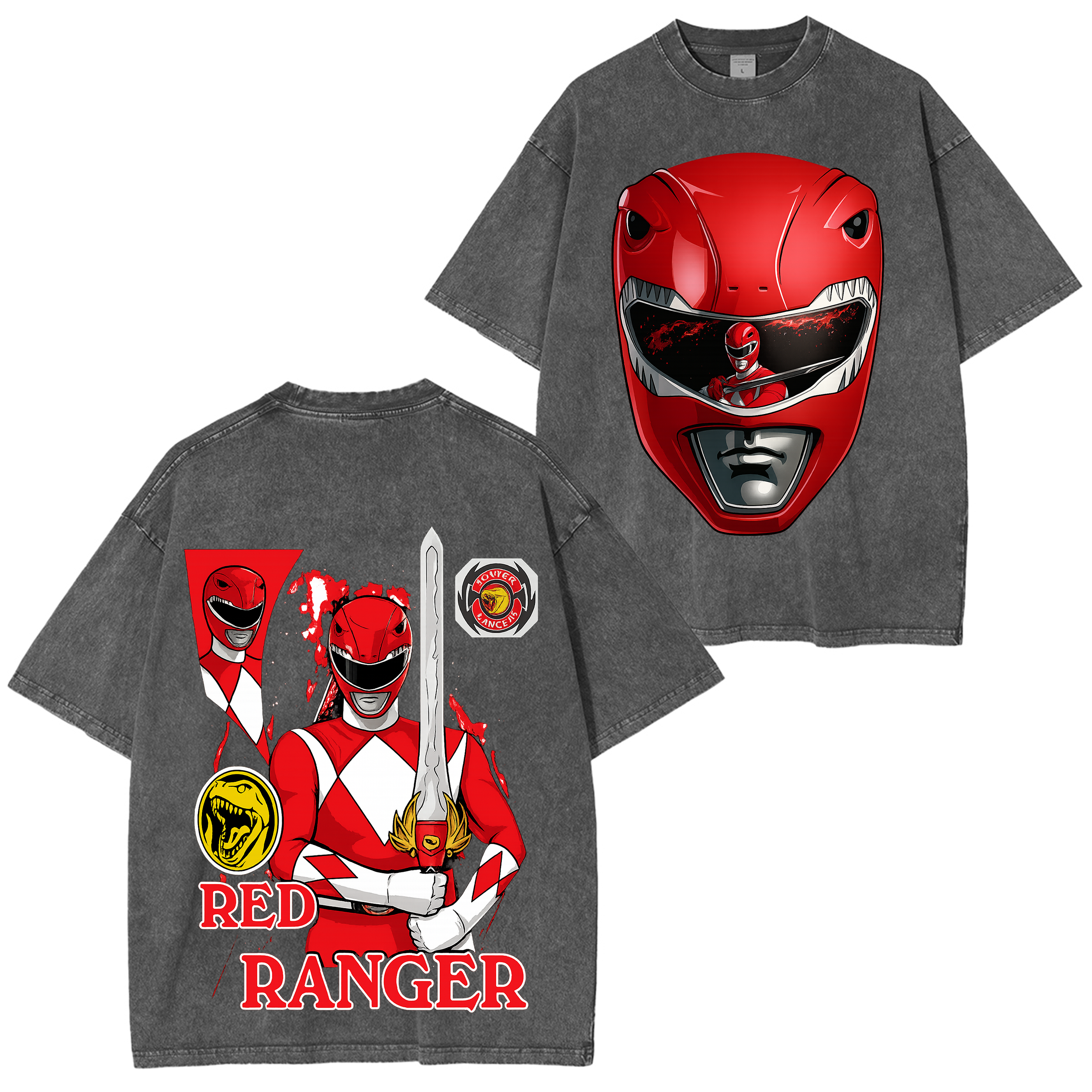 Mighty Morphin Power Rangers Vintage Unisex Washed T-Shirt