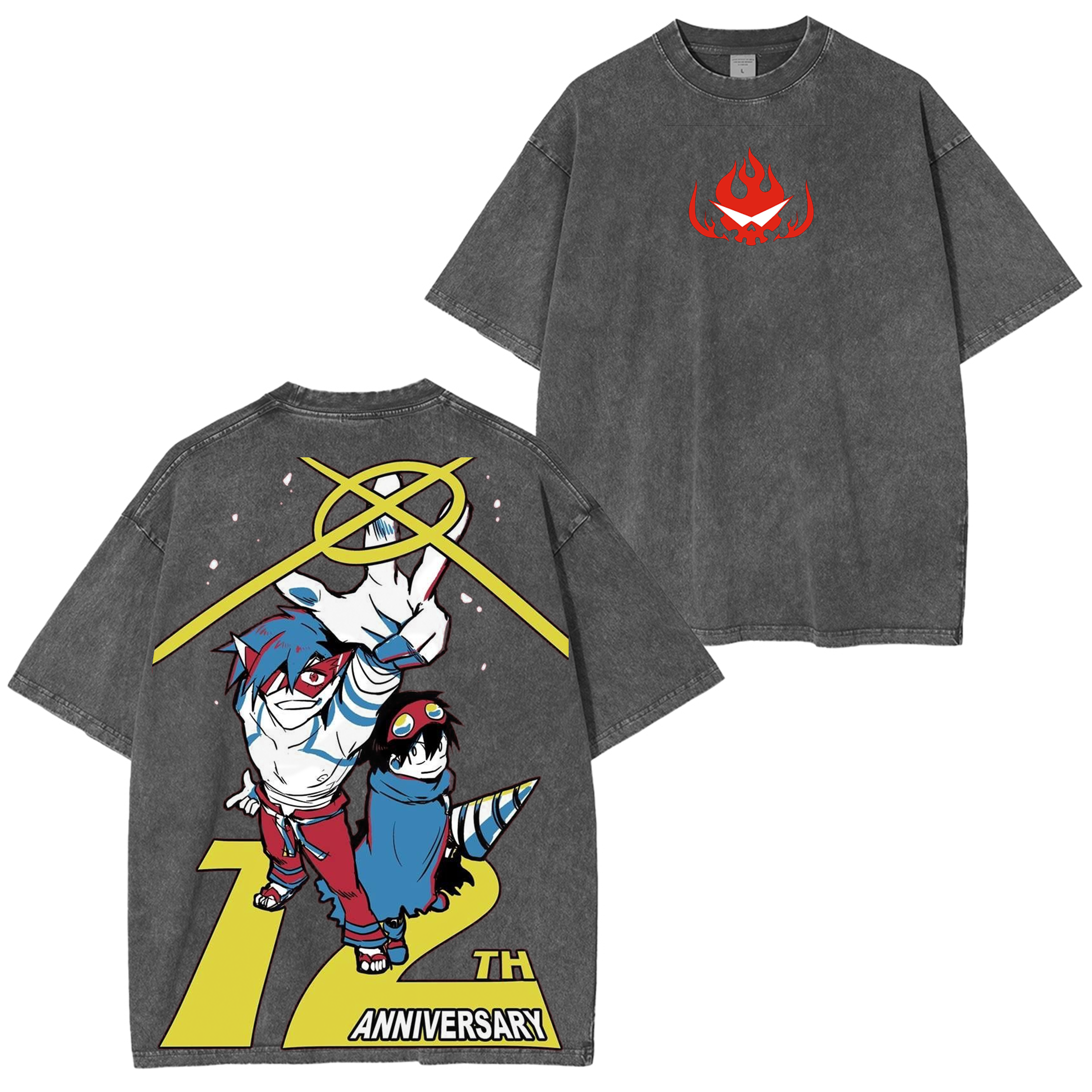 Tengen Toppa Gurren Lagann Vintage Unisex Washed T-Shirt