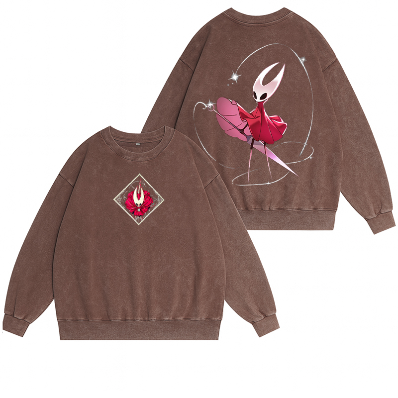 Hollow Knight Unisex Washed Crewneck Sweatshirt