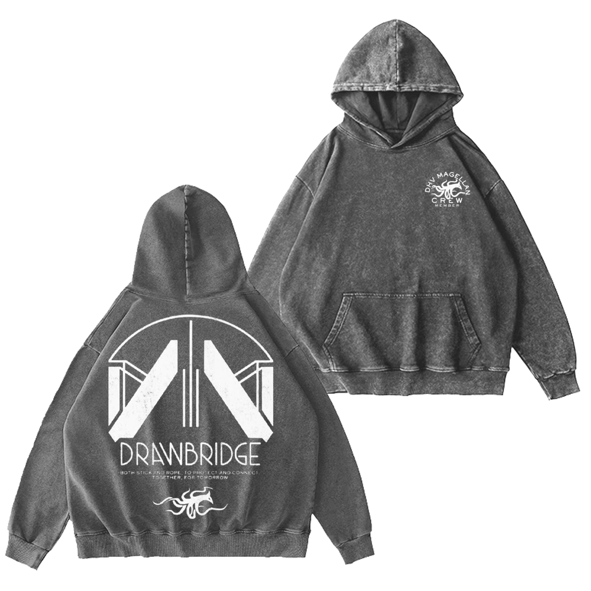 Death Stranding 2 - DHV MAGELLAN Crew Member Unisex Washed Hoodie
