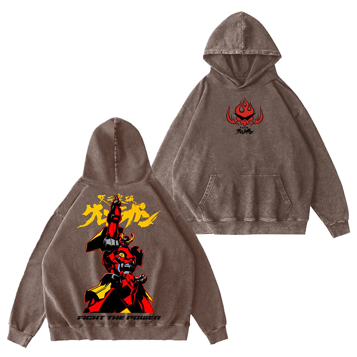 Gurren Lagann Unisex Washed Hoodie