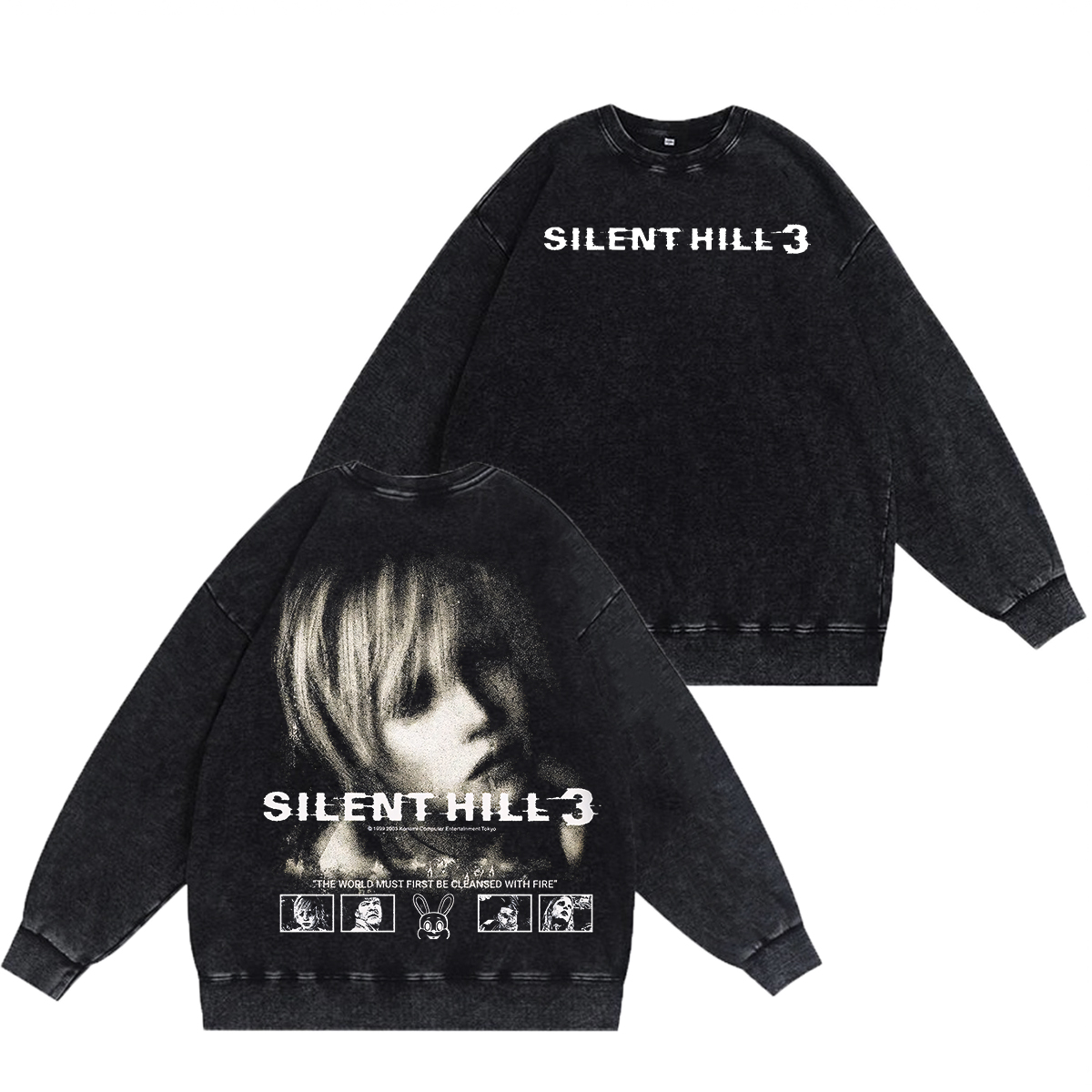 Silent Hill 3 Unisex Washed Crewneck Sweatshirt