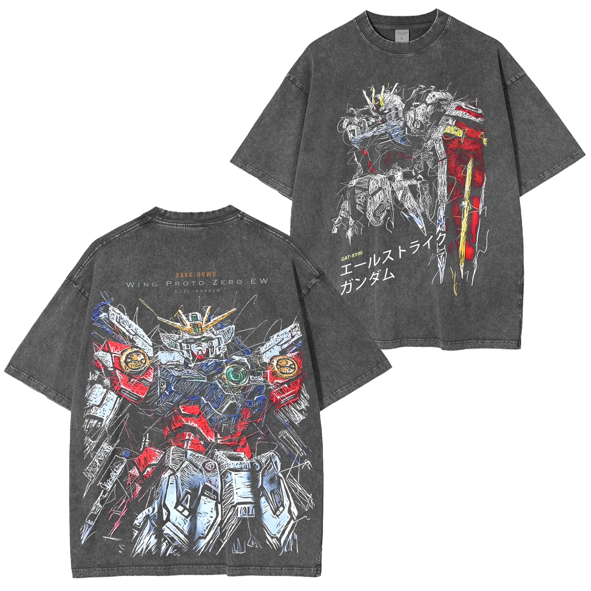 Gundam Oversized Vintage Washed Unisex T-Shirt