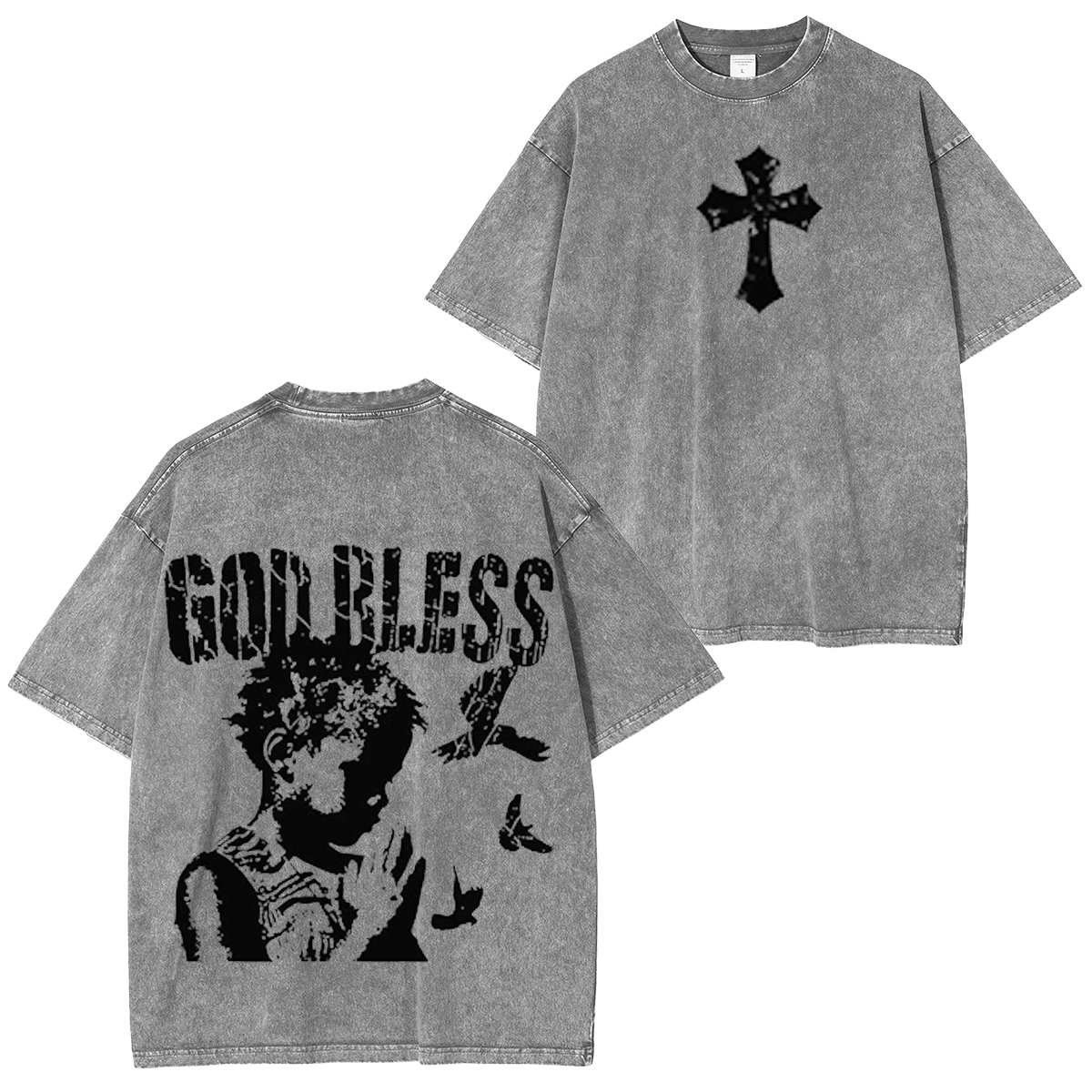 Child Of God Praying For Peace Print Acid Vintage Washed T-shirt/Crewneck/Hoodie