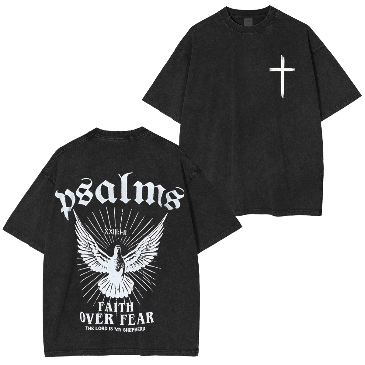 Faith Over Fear, Christian Jesus Bible Verse Vintage Washed Unisex T-Shirt