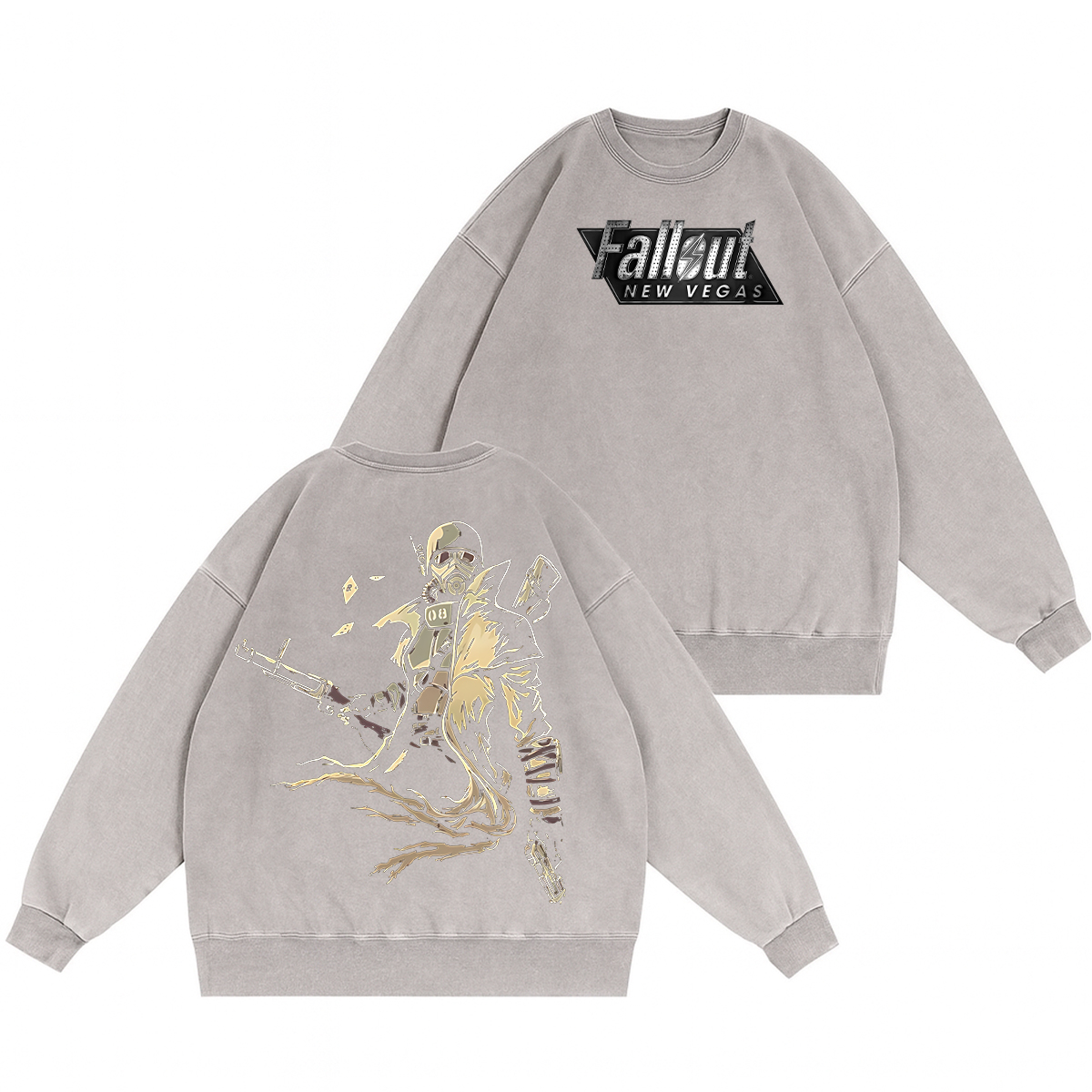Fallout New Vegas Unisex Washed Crewneck Sweatshirt