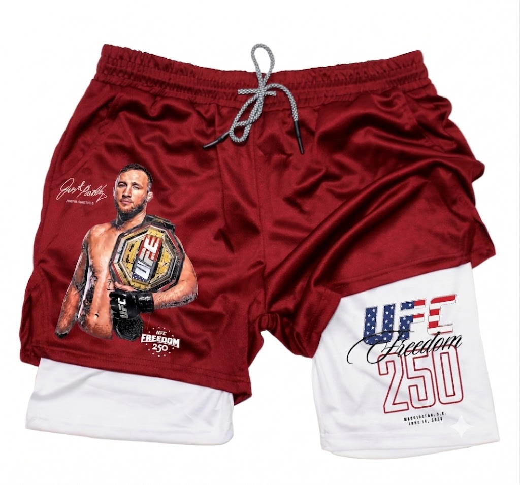 UFC Freedom Collection] UFC Freedom 250 Fighters Printed Double Layer Shorts