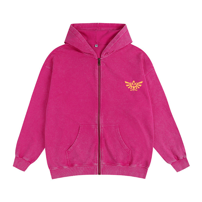 The Legend of Zelda Unisex Washed Zip Up Hoodie