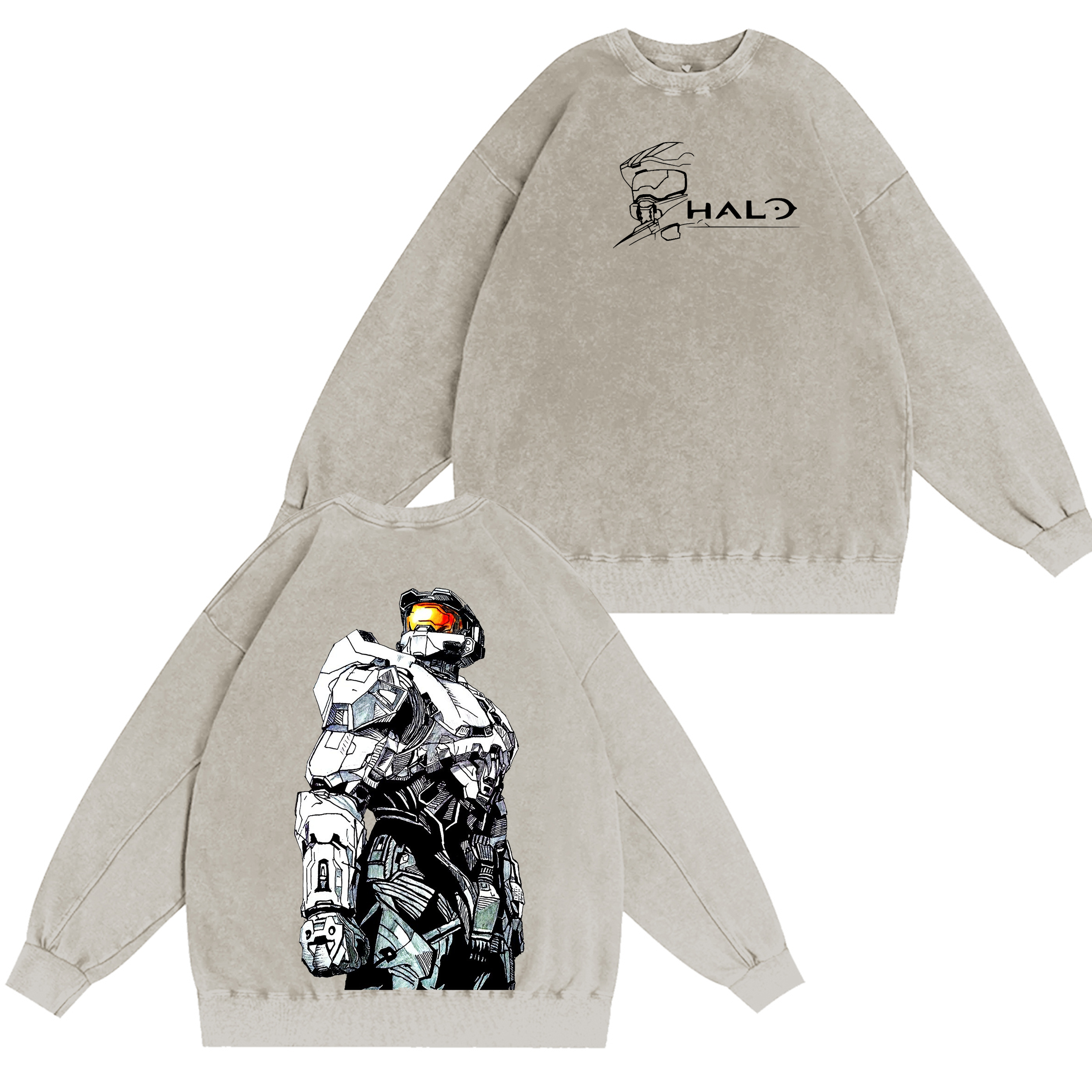 Halo,Master Chief Washed T-shirt/Crewneck/Hoodie