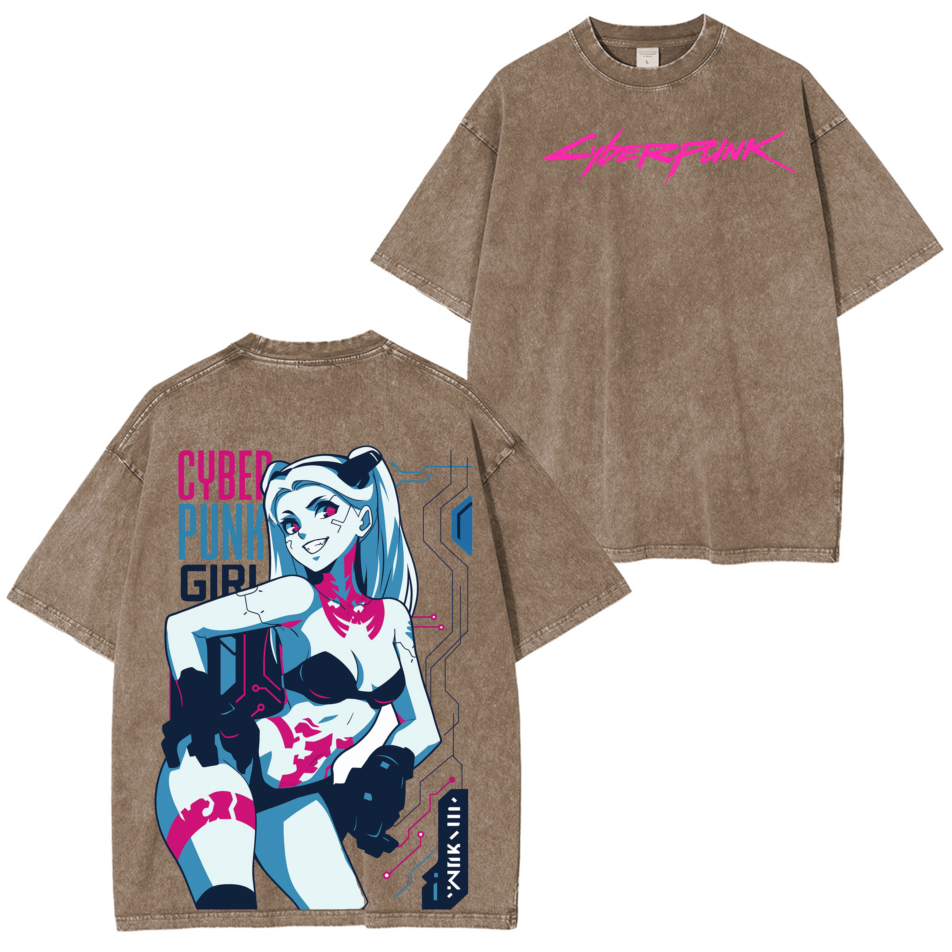 Cyberpunk Edgerunners 2077 Vintage Unisex Washed T-Shirt