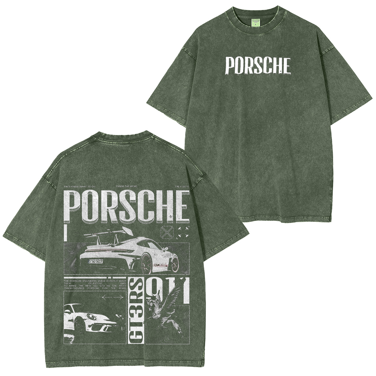 Porsche Dinosaur Washed T-shirt/Crewneck/Hoodie