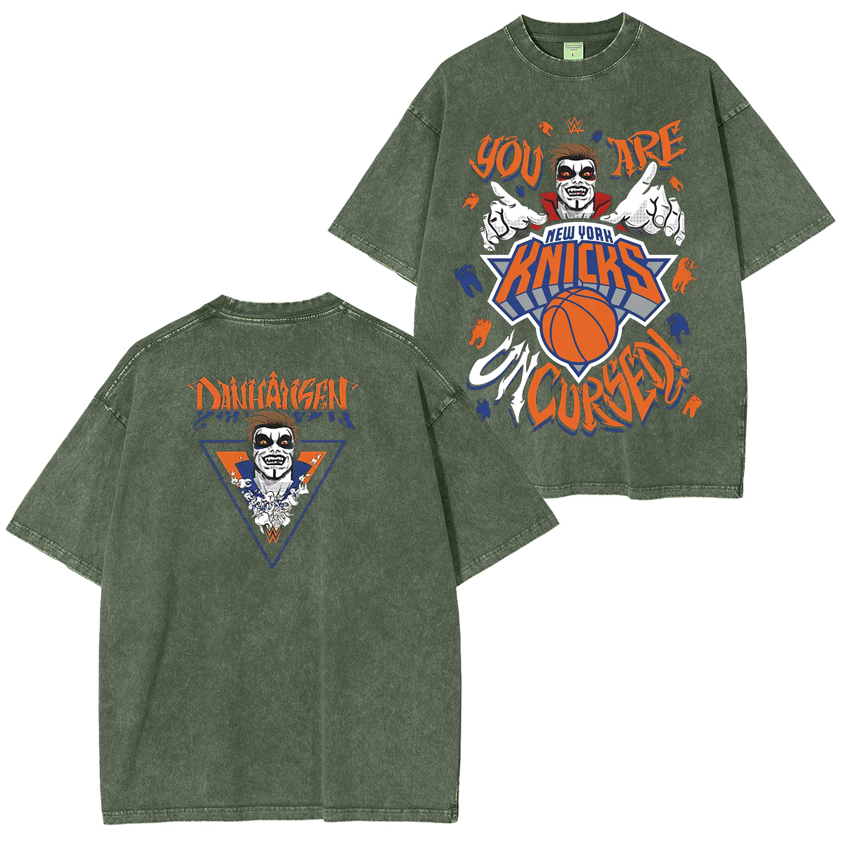 Something Inked Adult New York Knicks x WWE Danhausen Washed T-shirt/Crewneck/Hoodie