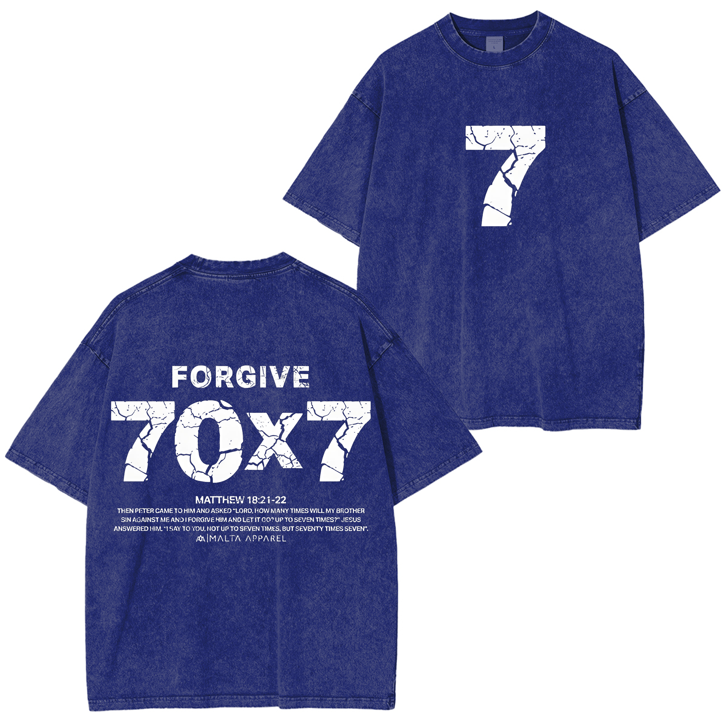 70x7 Drop Shoulder Vintage Unisex Washed T-Shirt
