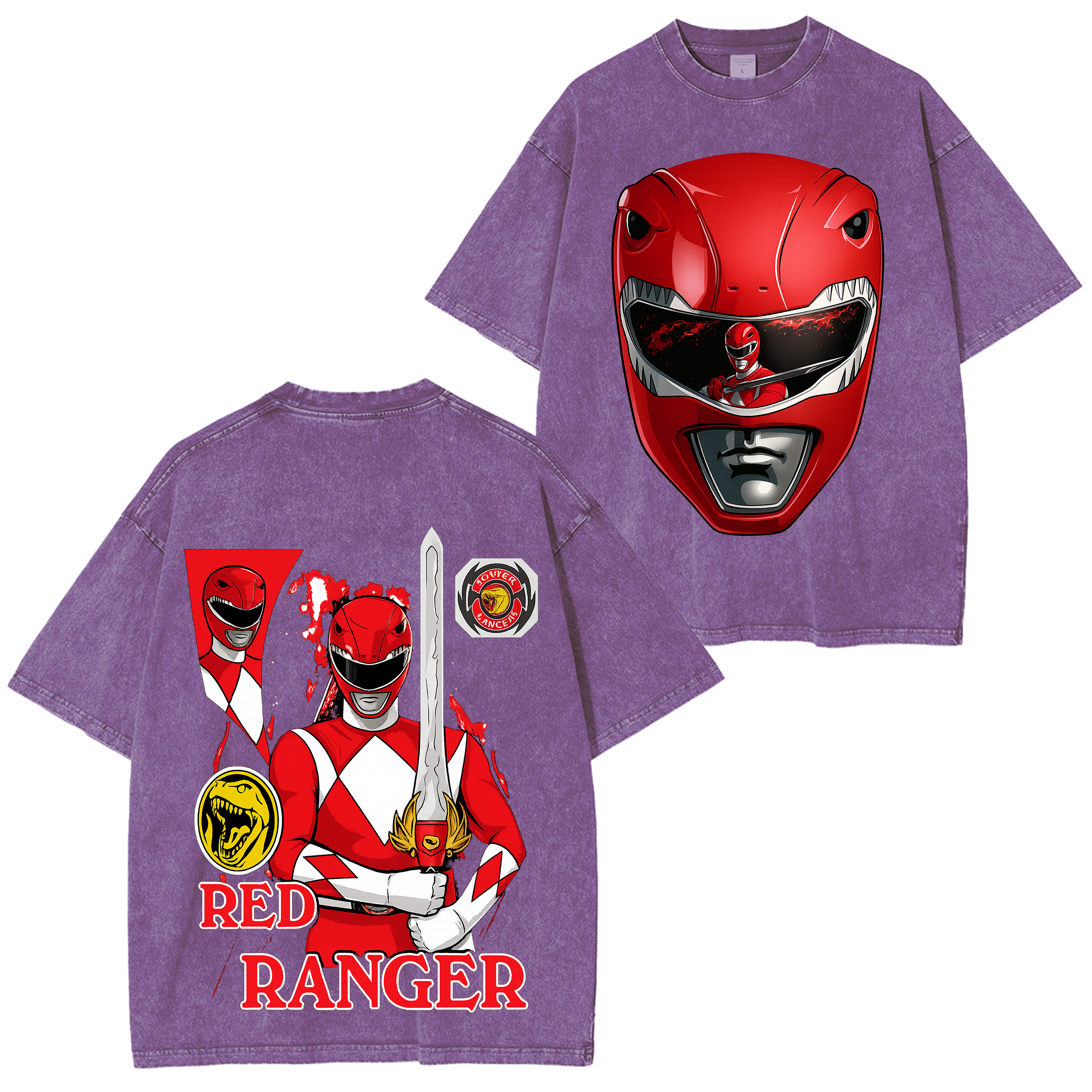 Mighty Morphin Power Rangers Vintage Unisex Washed T-Shirt