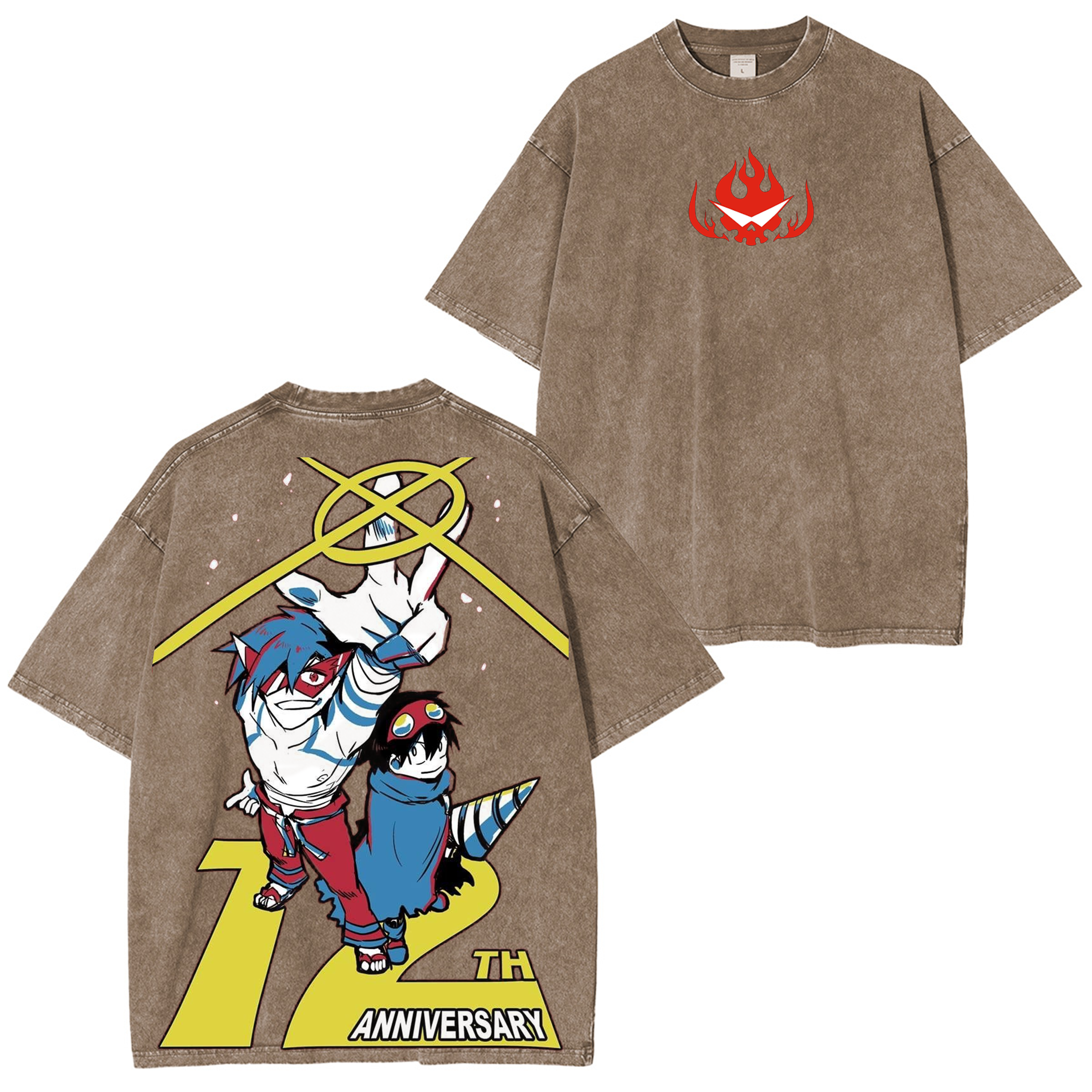 Tengen Toppa Gurren Lagann Vintage Unisex Washed T-Shirt