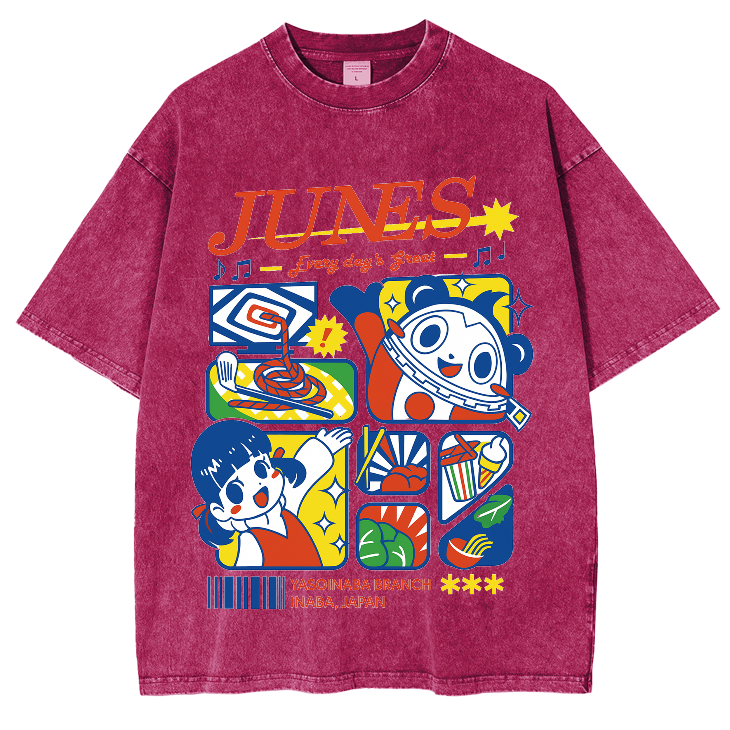 Junes Persona 4 Vintage Unisex Washed T-Shirt