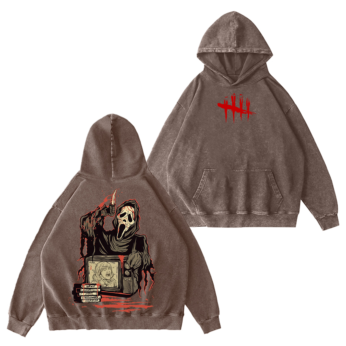 Ghost Face Dead by Daylight Horror Unisex Washed Hoodie