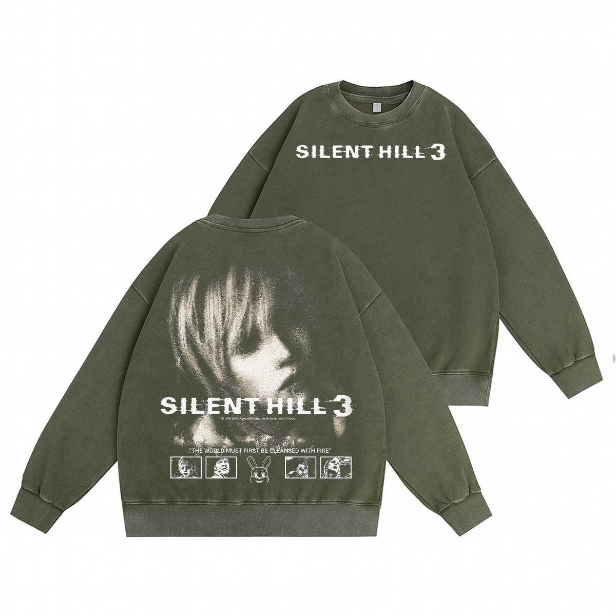 Silent Hill 3 Unisex Washed Crewneck Sweatshirt