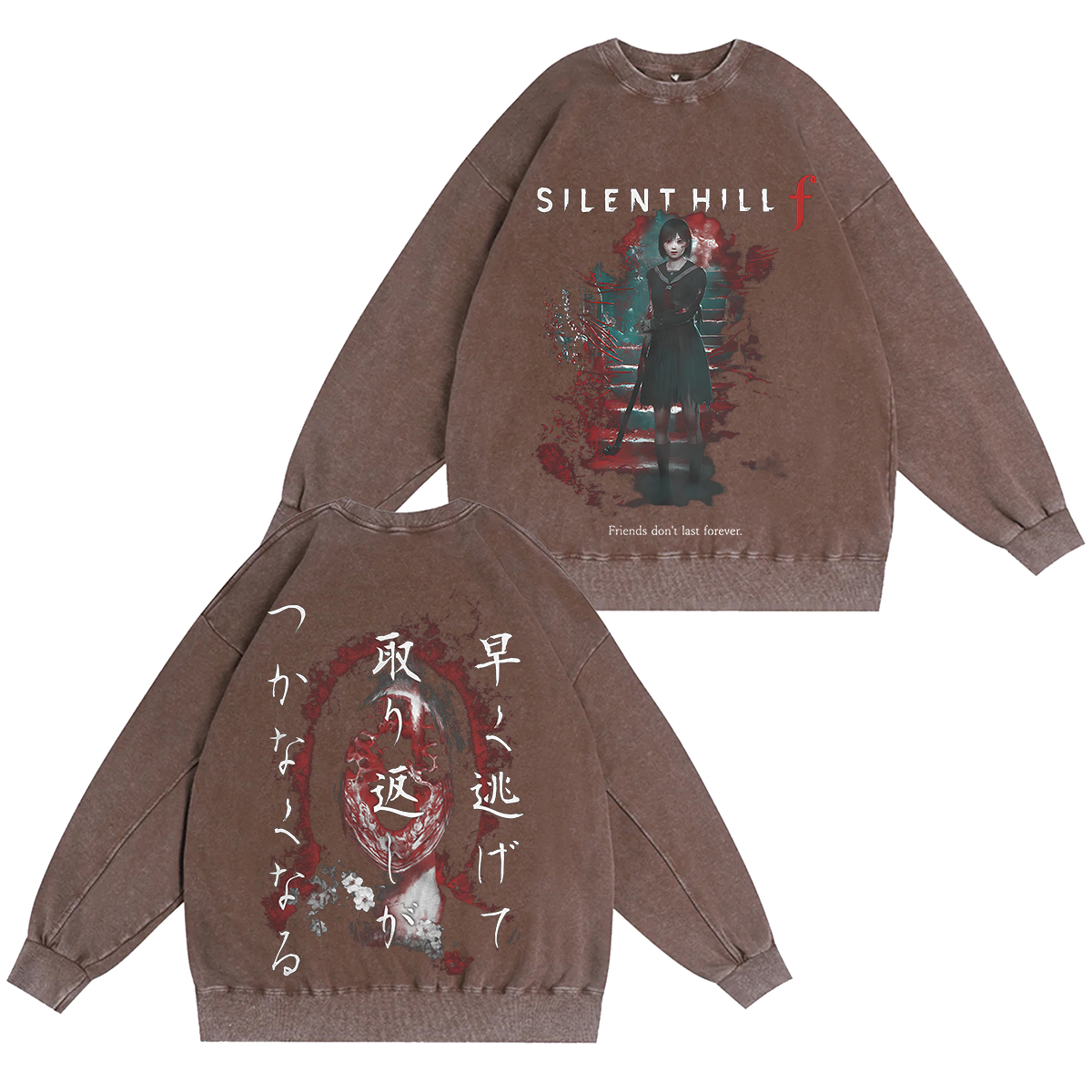 Silent Hill f Heavyweight Unisex Washed Crewneck Sweatshirt