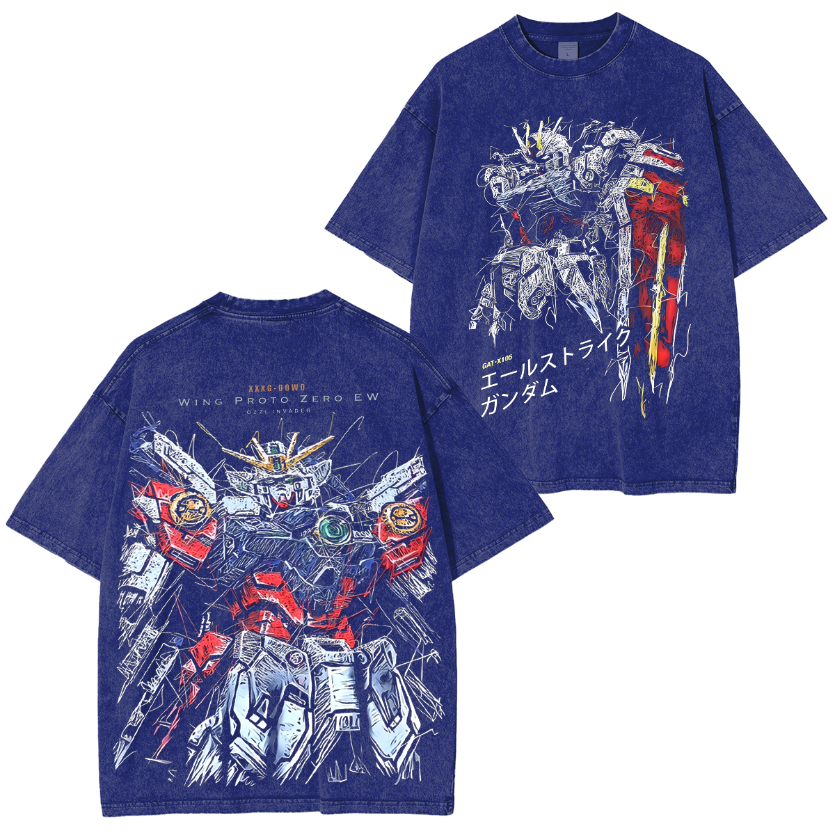 Gundam Oversized Vintage Washed Unisex T-Shirt