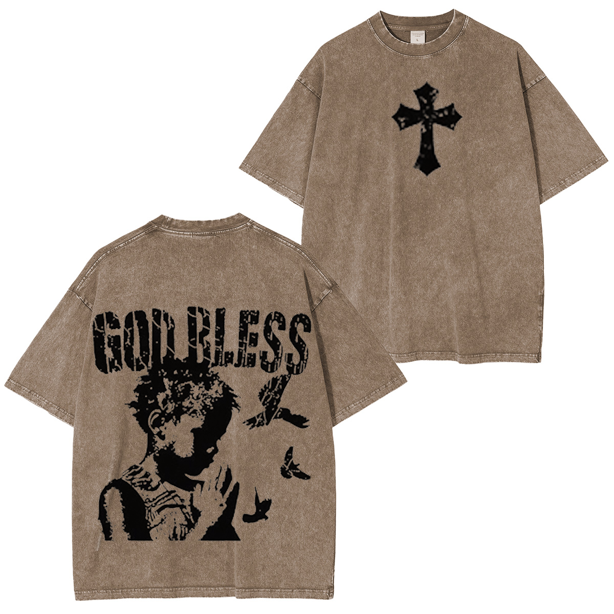 Child Of God Praying For Peace Print Acid Vintage Washed T-shirt/Crewneck/Hoodie