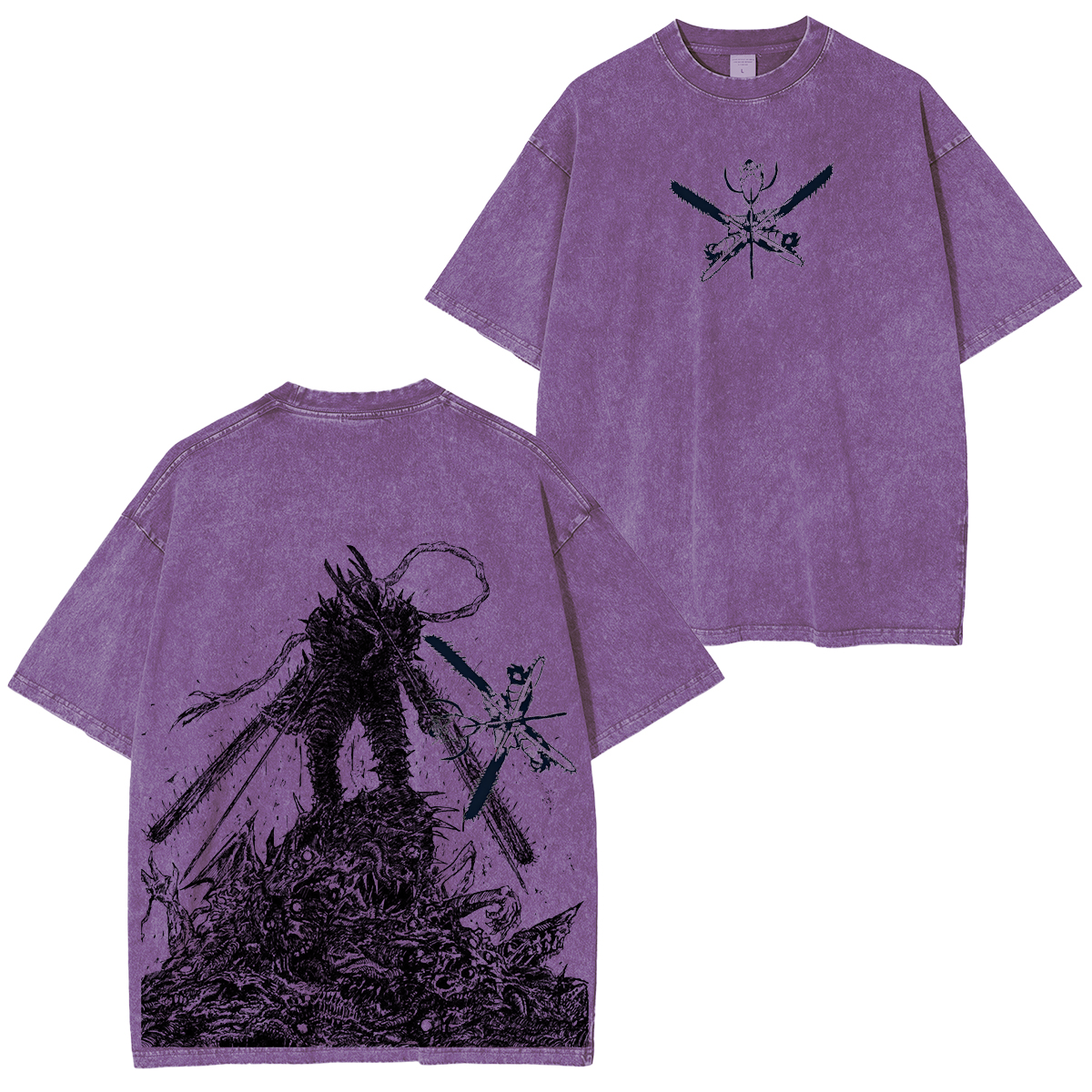 Chainsaw Man Chainsaw pure primal Denji Pochita Devil Villains Washed T-shirt