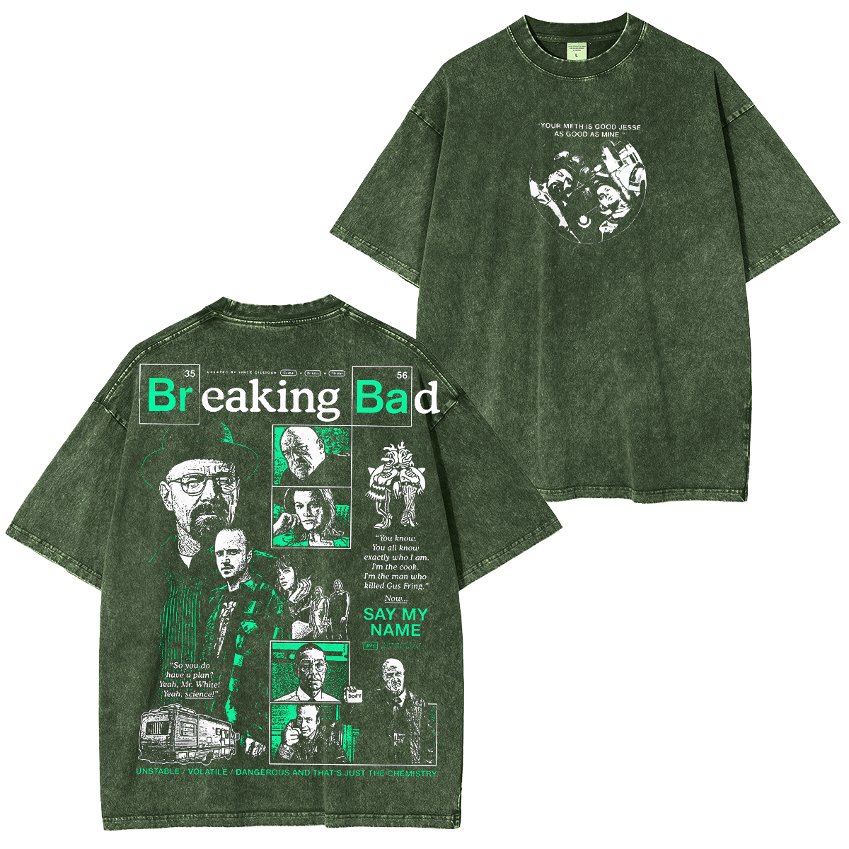 Heisenberg Breaking Bad Vintages Washed T-shirt/Crewneck/Hoodie