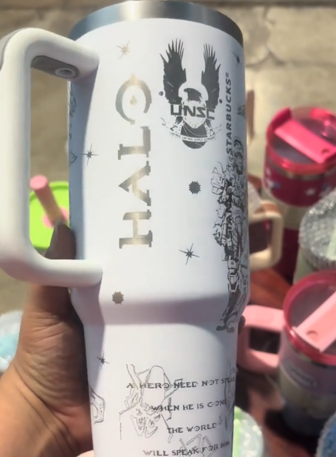 Halo Themed engraved Stanley Tumbler Cup