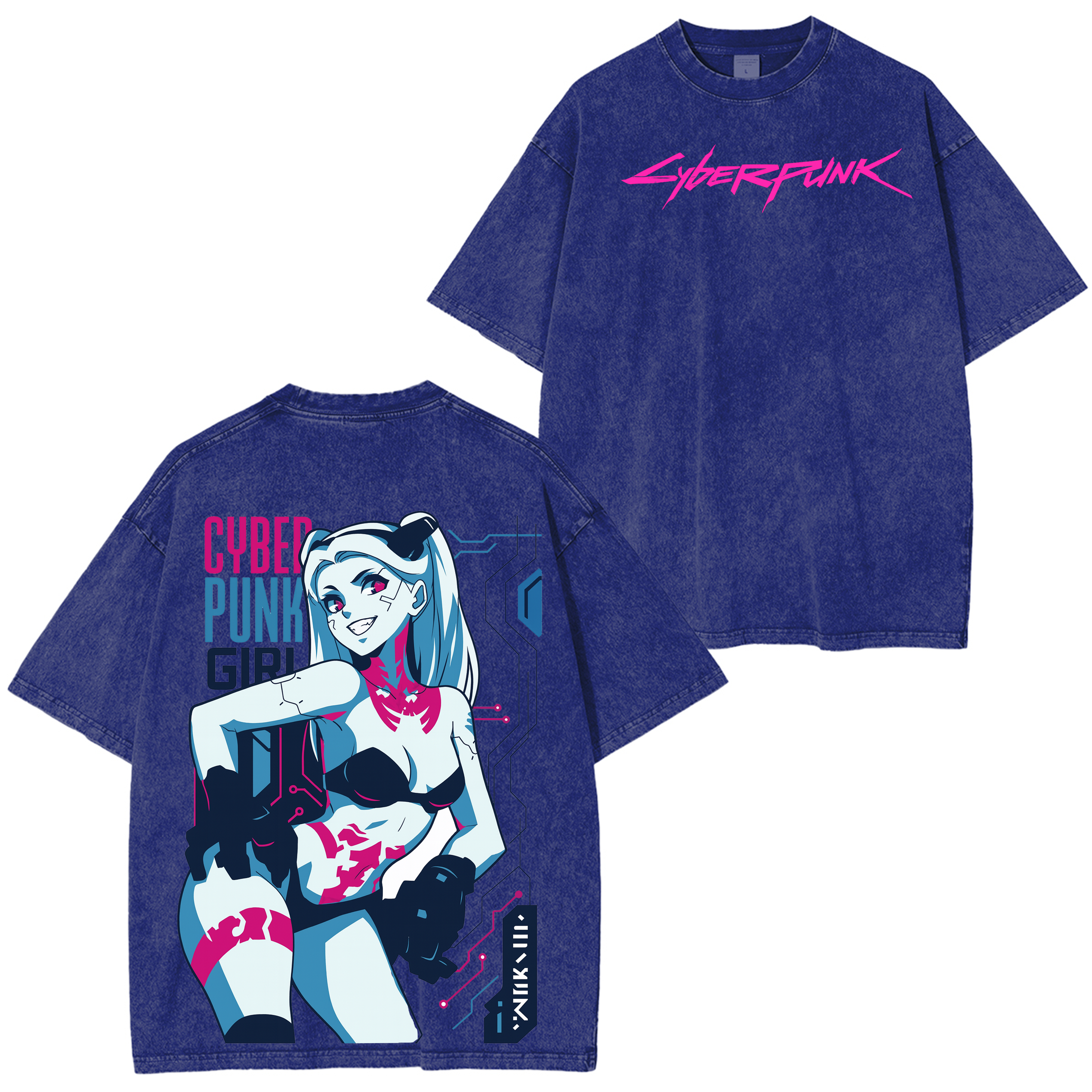 Cyberpunk Edgerunners 2077 Vintage Unisex Washed T-Shirt